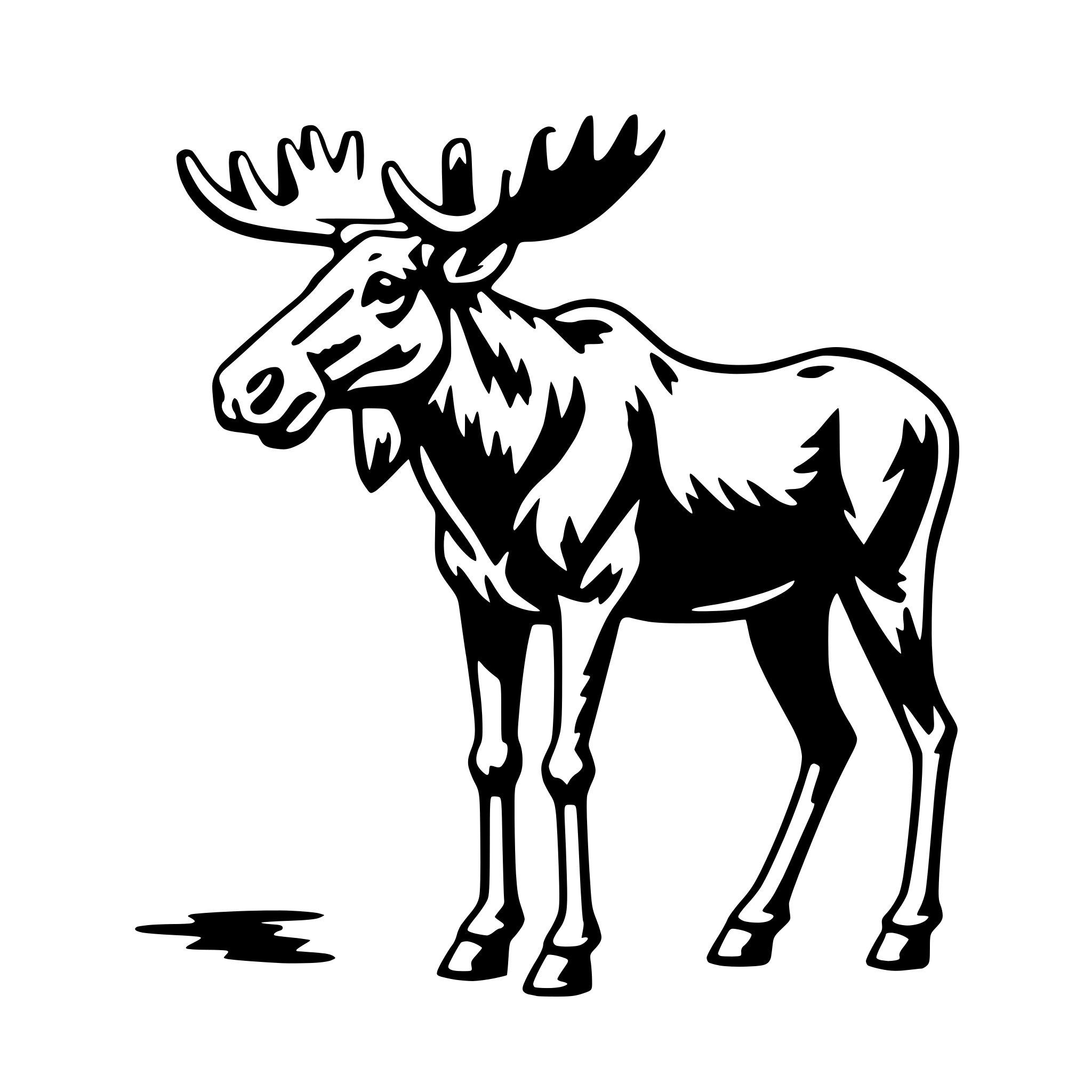 AI-generated SVG of a moose with briefcase