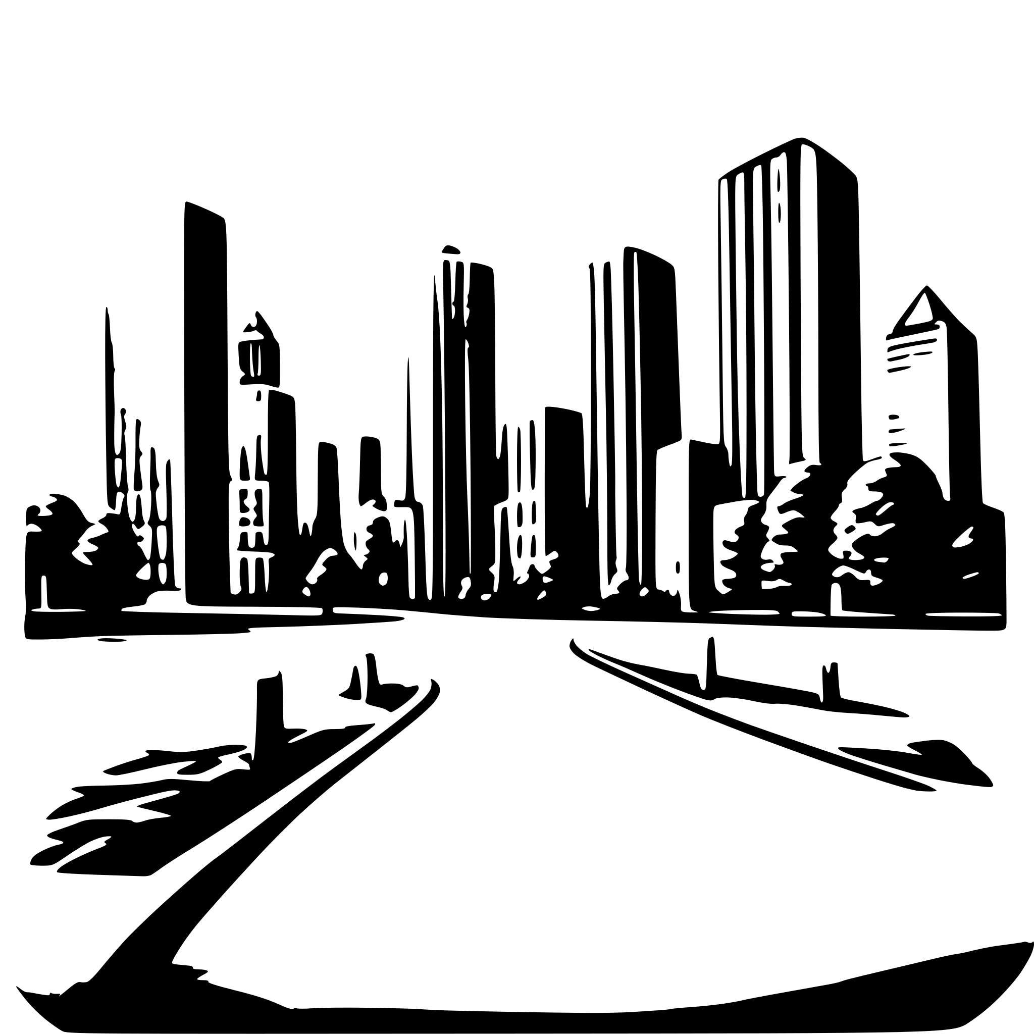 AI-generated SVG of a city with high buildings