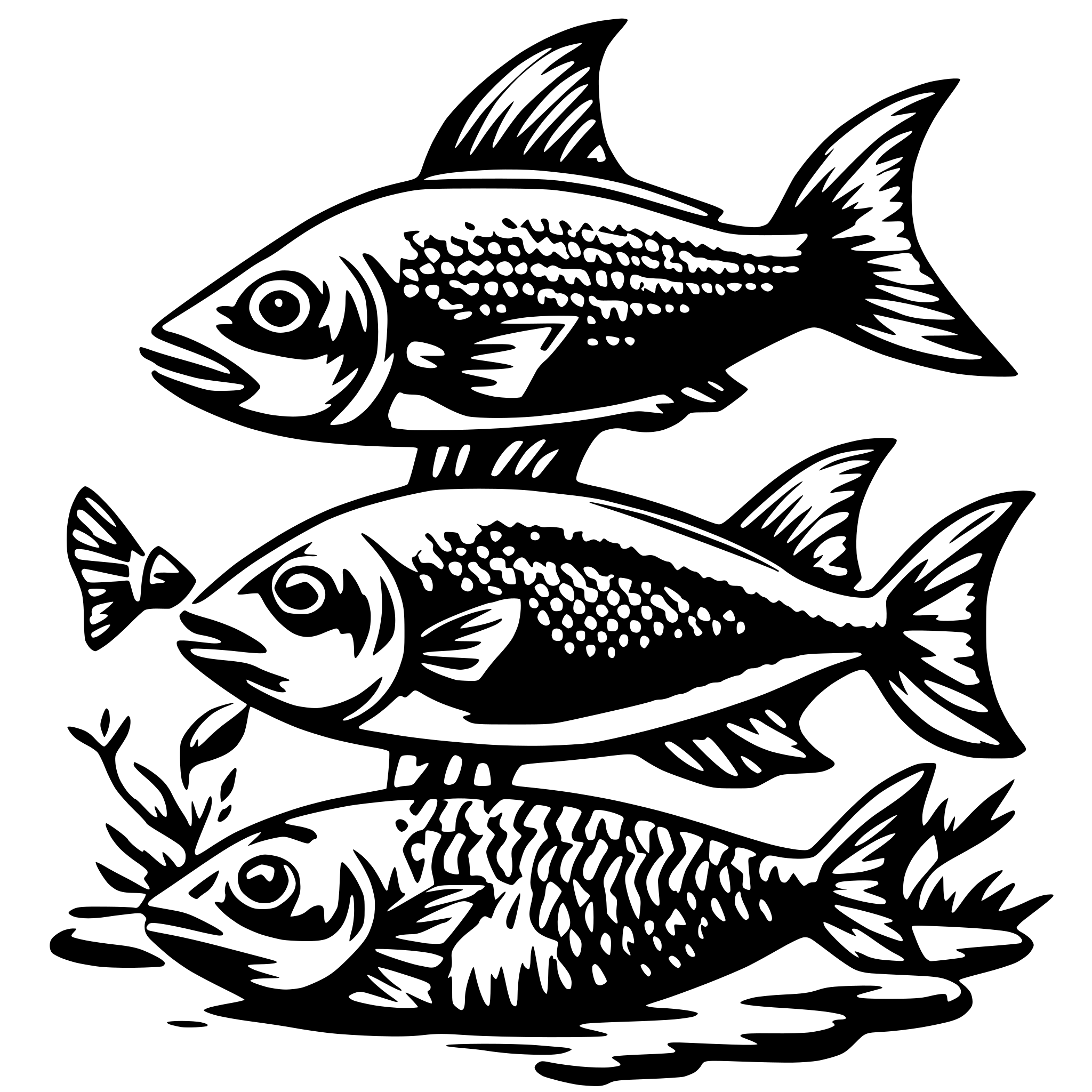 AI-generated SVG of a fishes