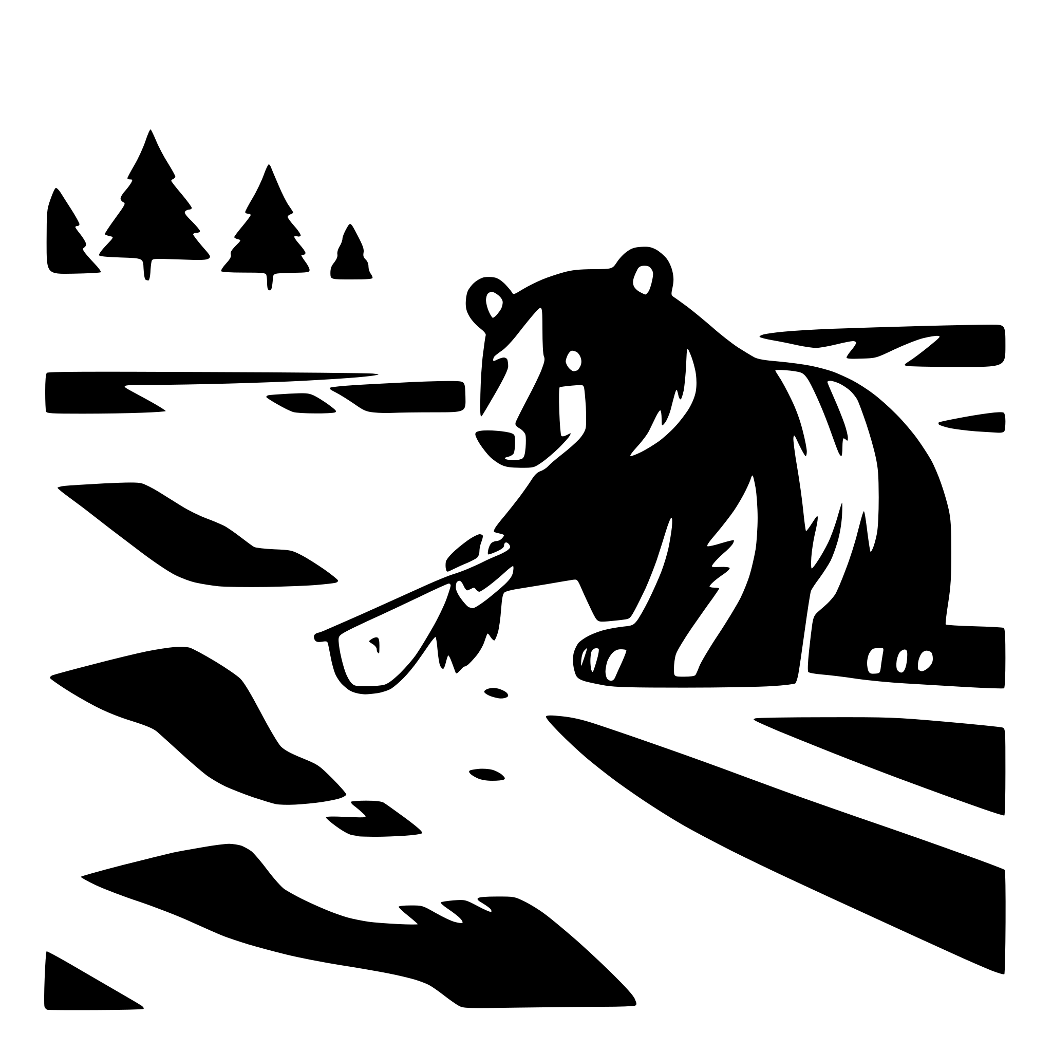 AI-generated SVG of a bear fishing in a river