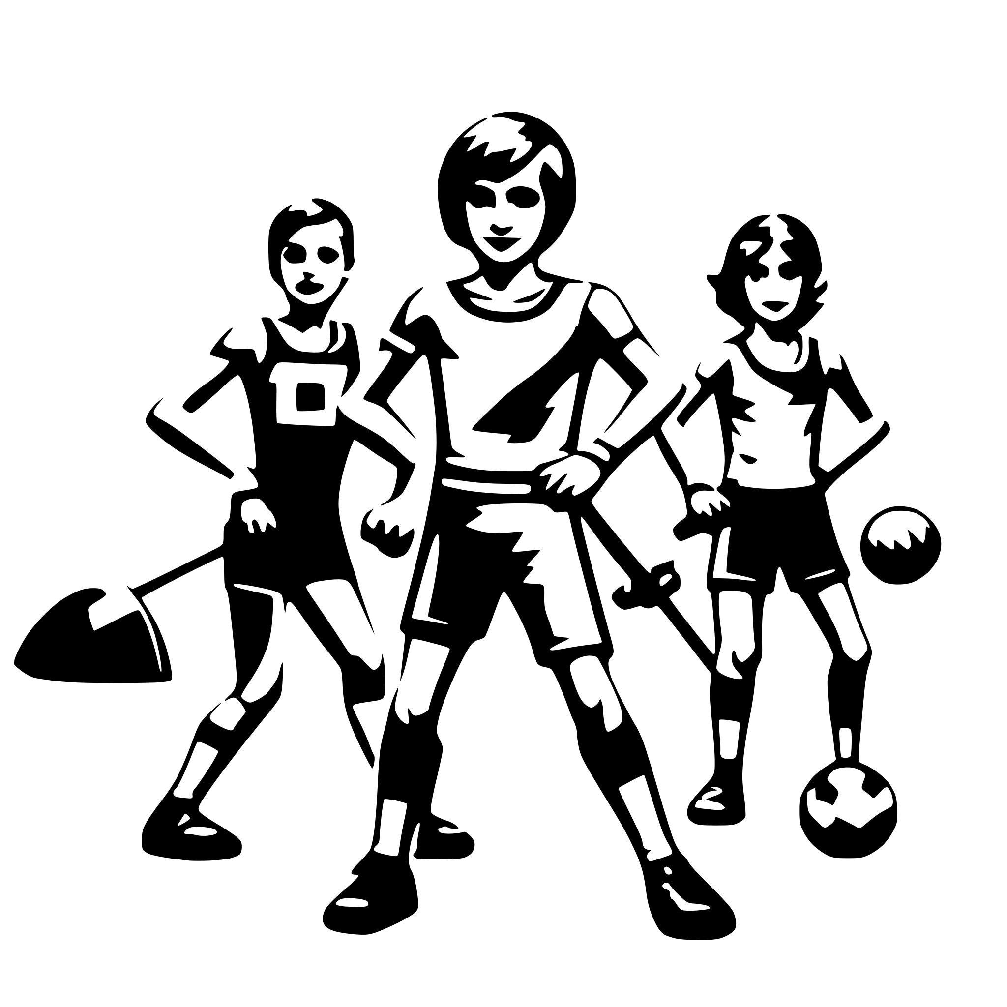 AI-generated SVG of '3 sports players'