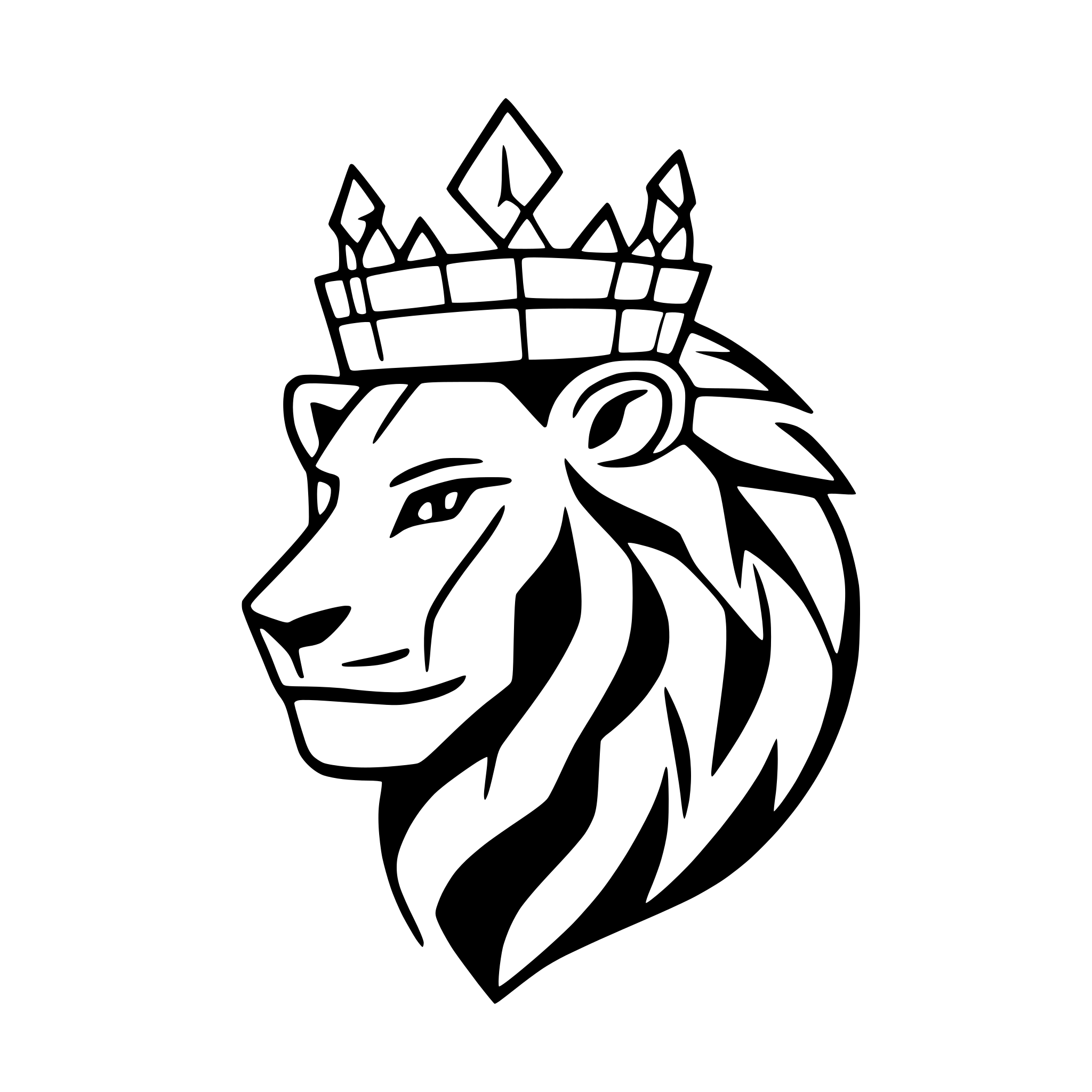 AI-generated SVG of 'geometric lion with crown'