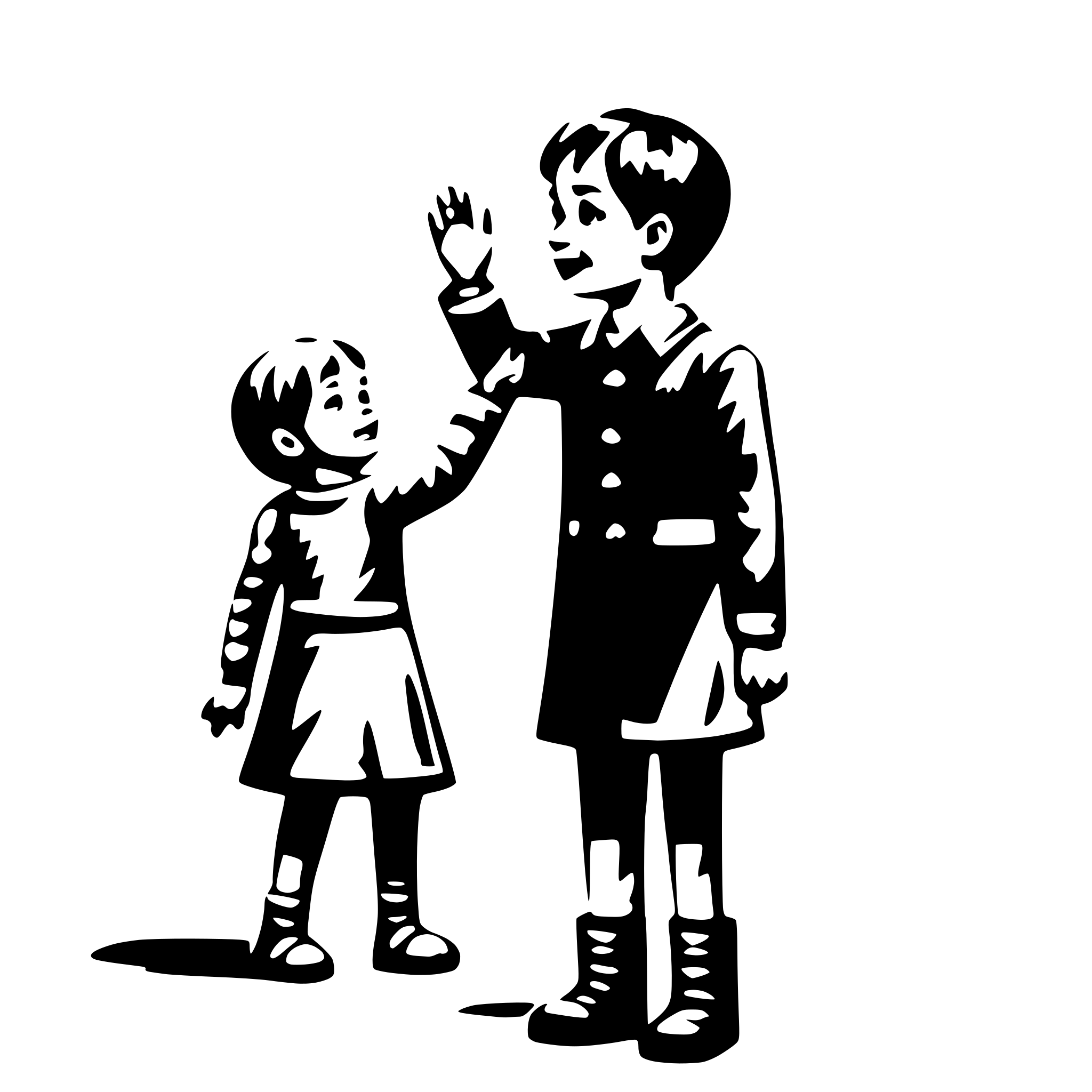 AI-generated SVG of a Todler saying goodbye