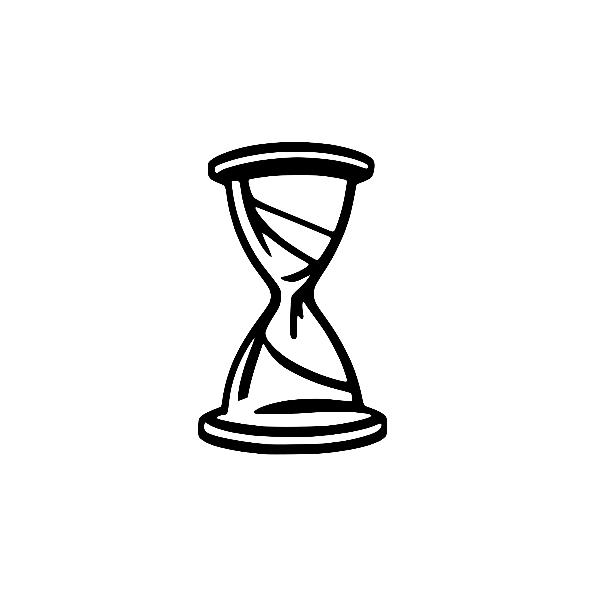 AI-generated SVG of a minimalist hourglass with flowing sand