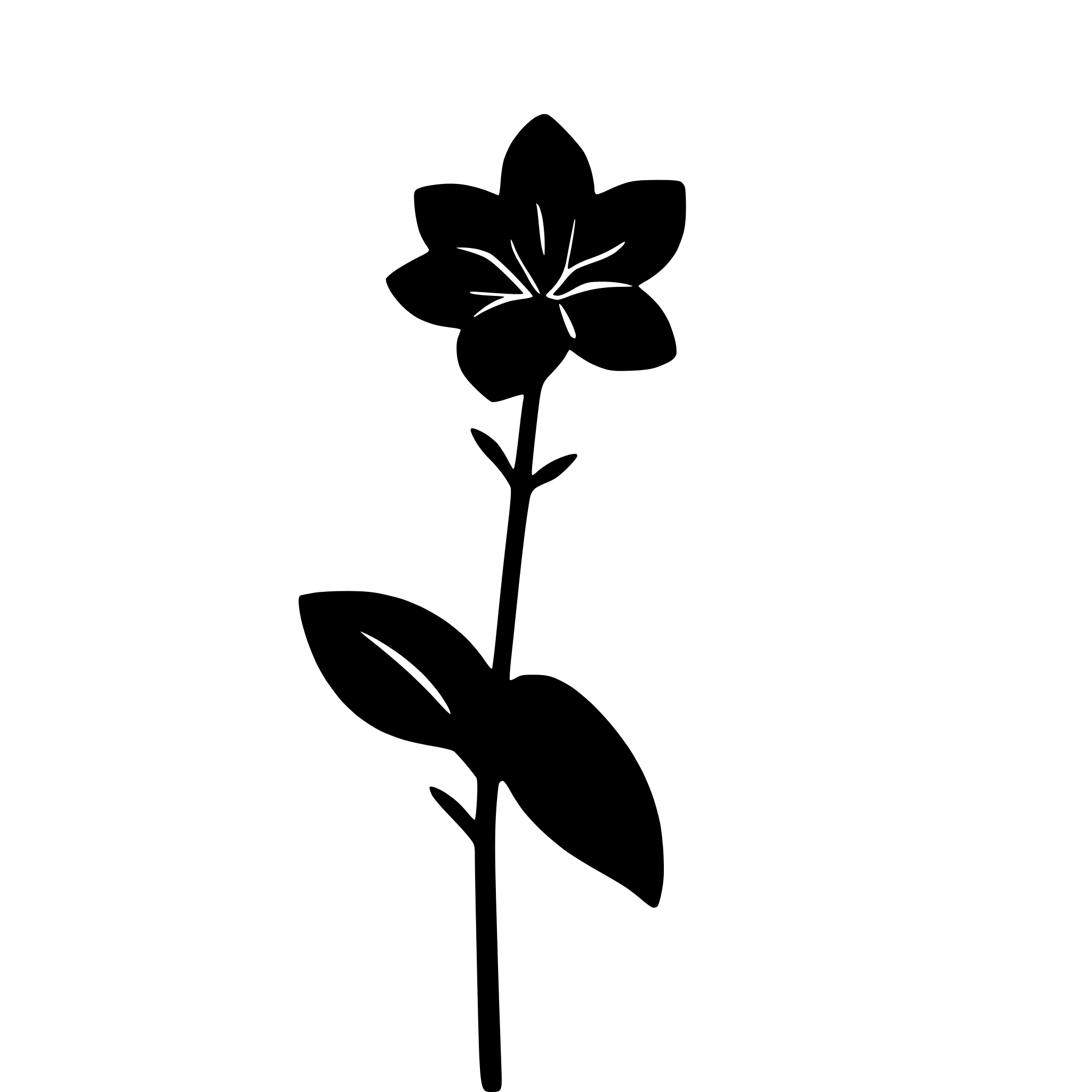 AI-generated SVG of a simple orchid flower silhouette