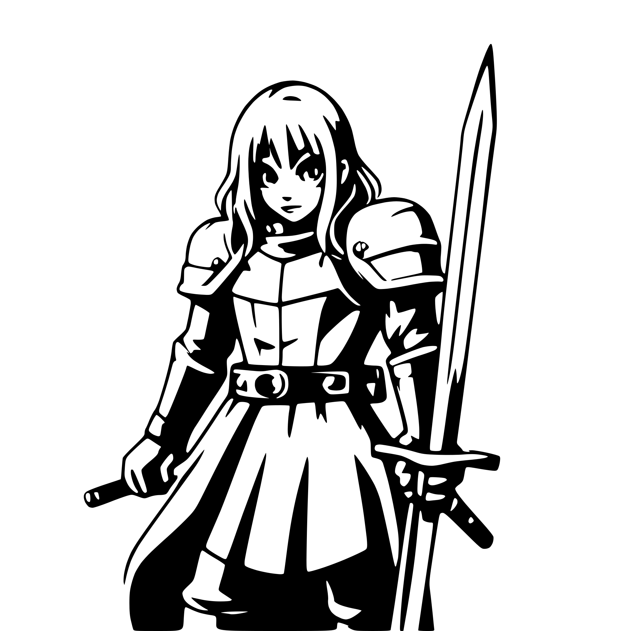 AI-generated SVG of a knight kneeling with sword