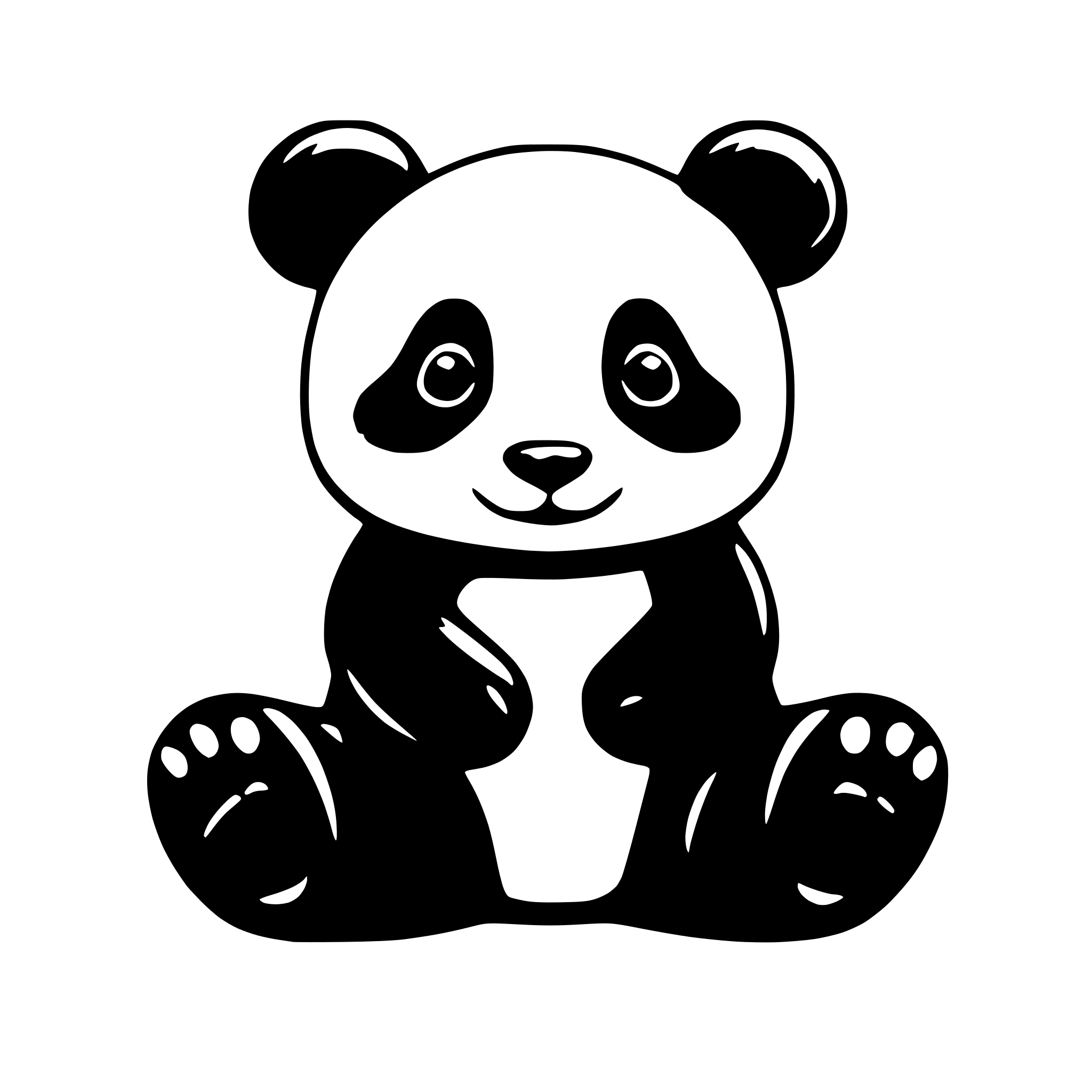 AI-generated SVG of a create a simple and cute panda with only black and white AI-generated SVG of a create a simple and cute panda with only black and white