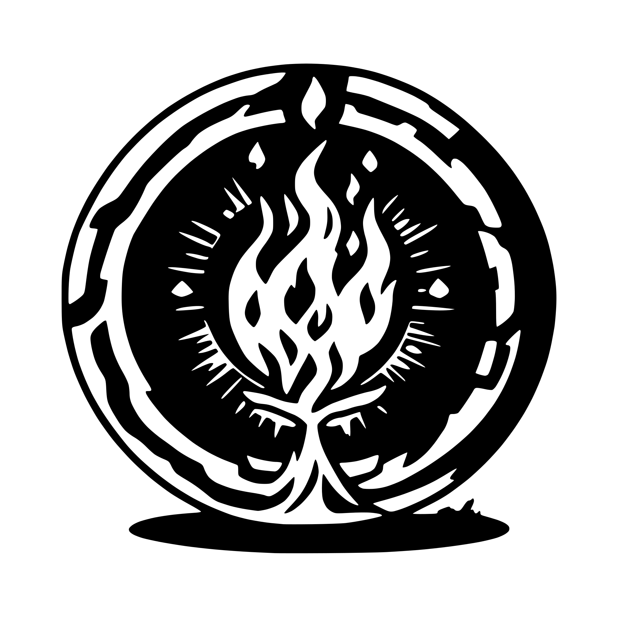 AI-generated SVG of 'trippy fire circle design'