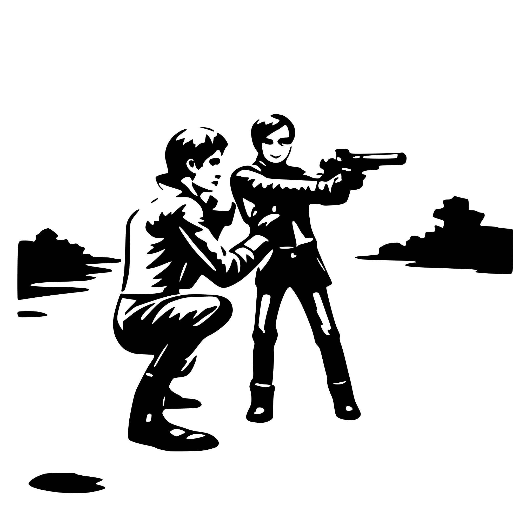 AI-generated SVG of a man shooting