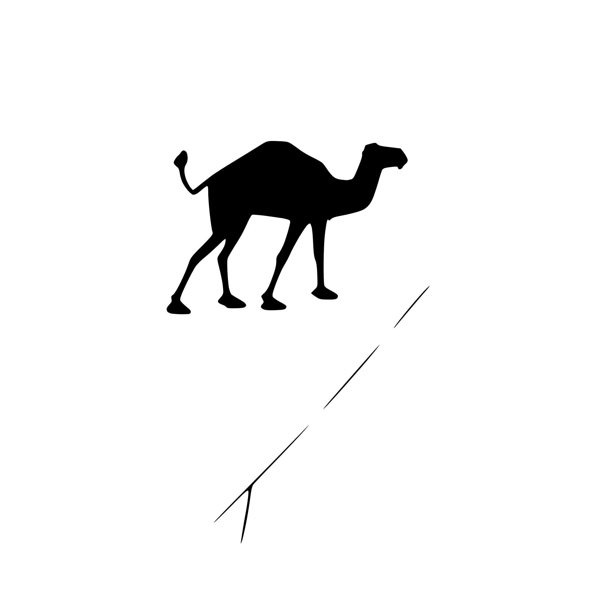 AI-generated SVG of a camel walking across desert