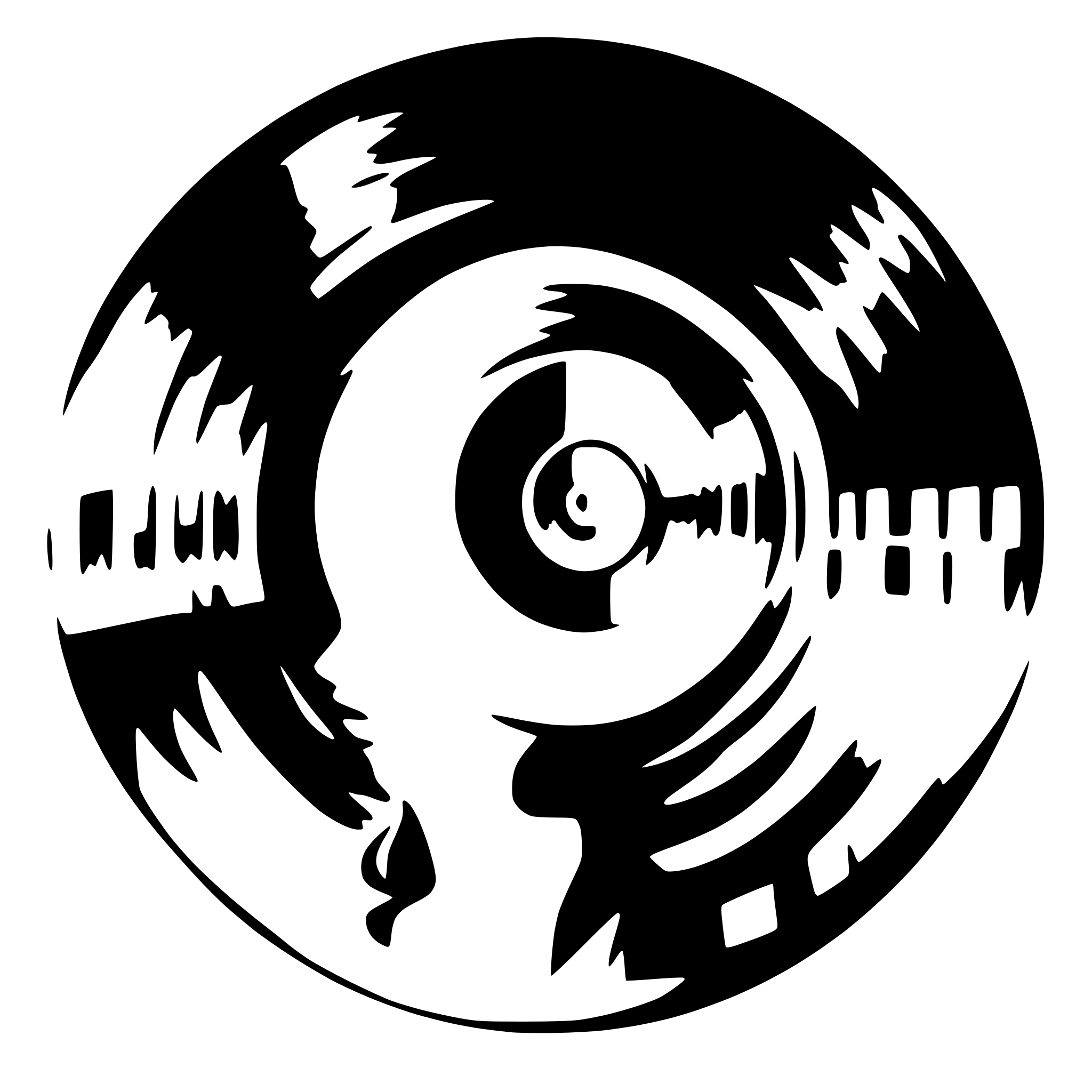 AI-generated SVG of a a black music record