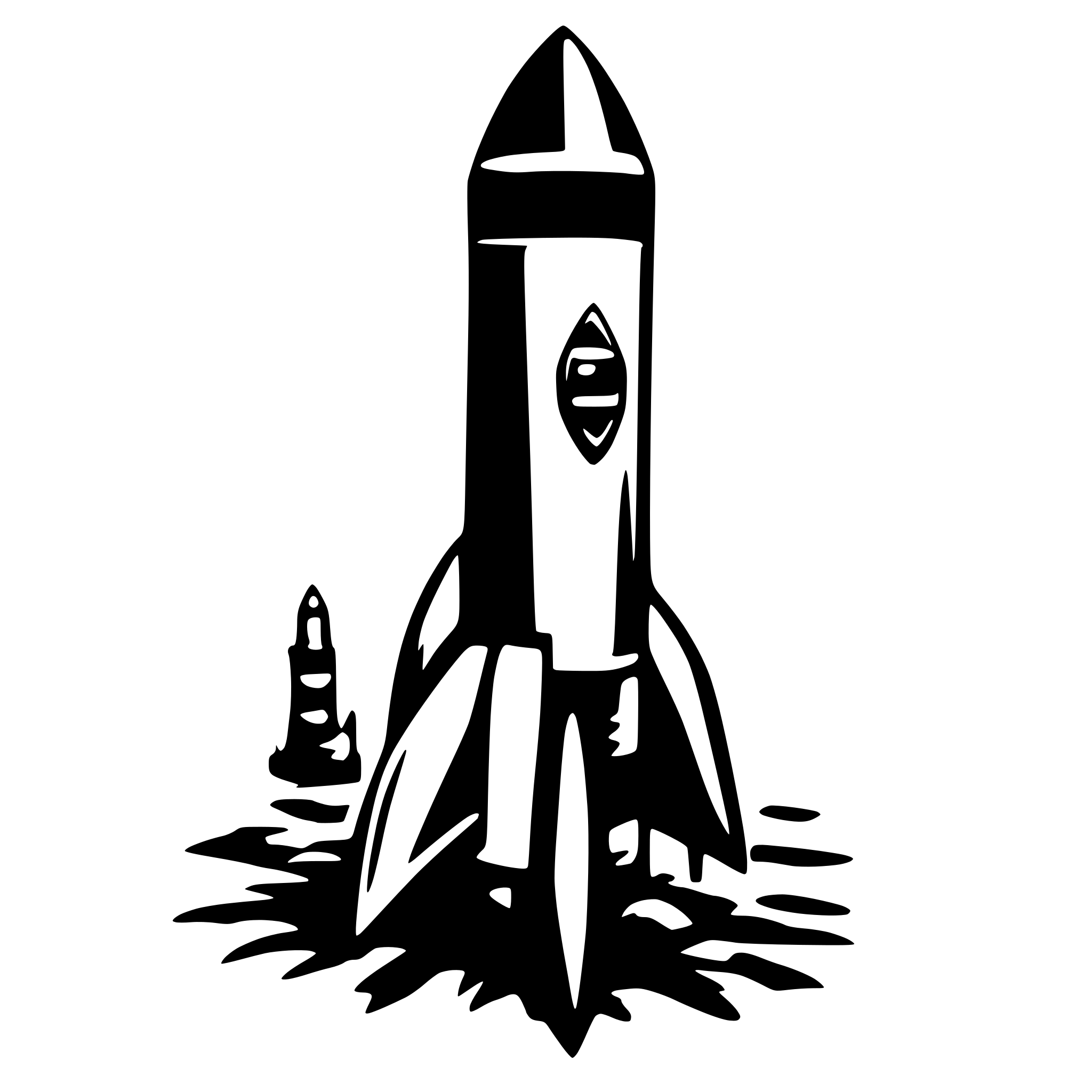 AI-generated SVG of 'rocket with just lines'
