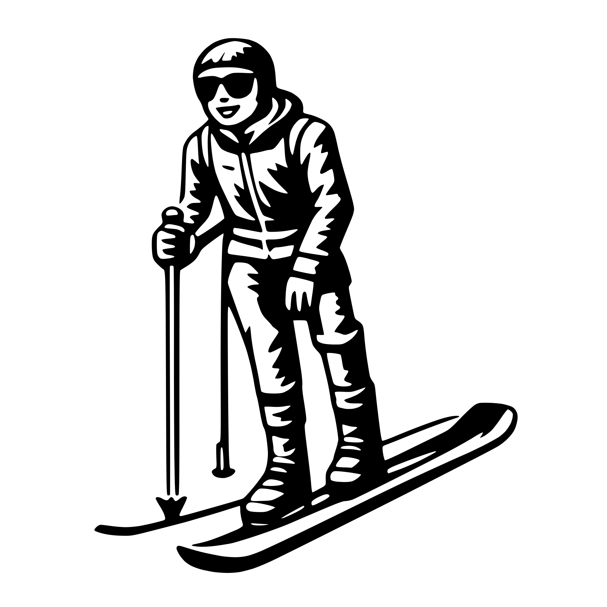 AI-generated SVG of a ski