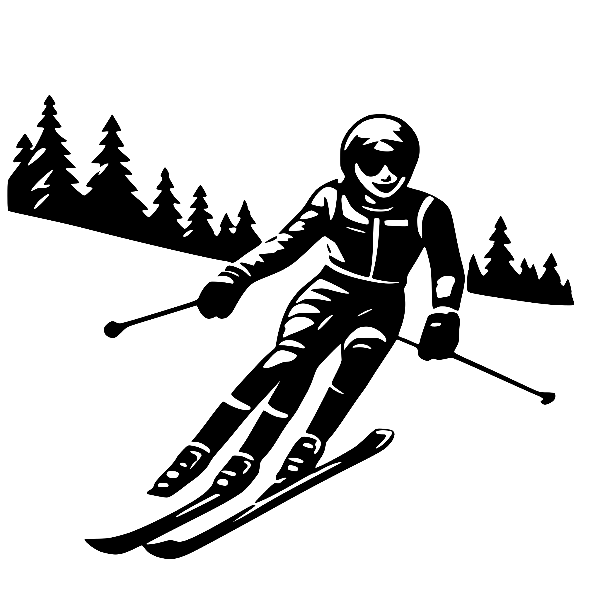 AI-generated SVG of 'Downhill skiing'