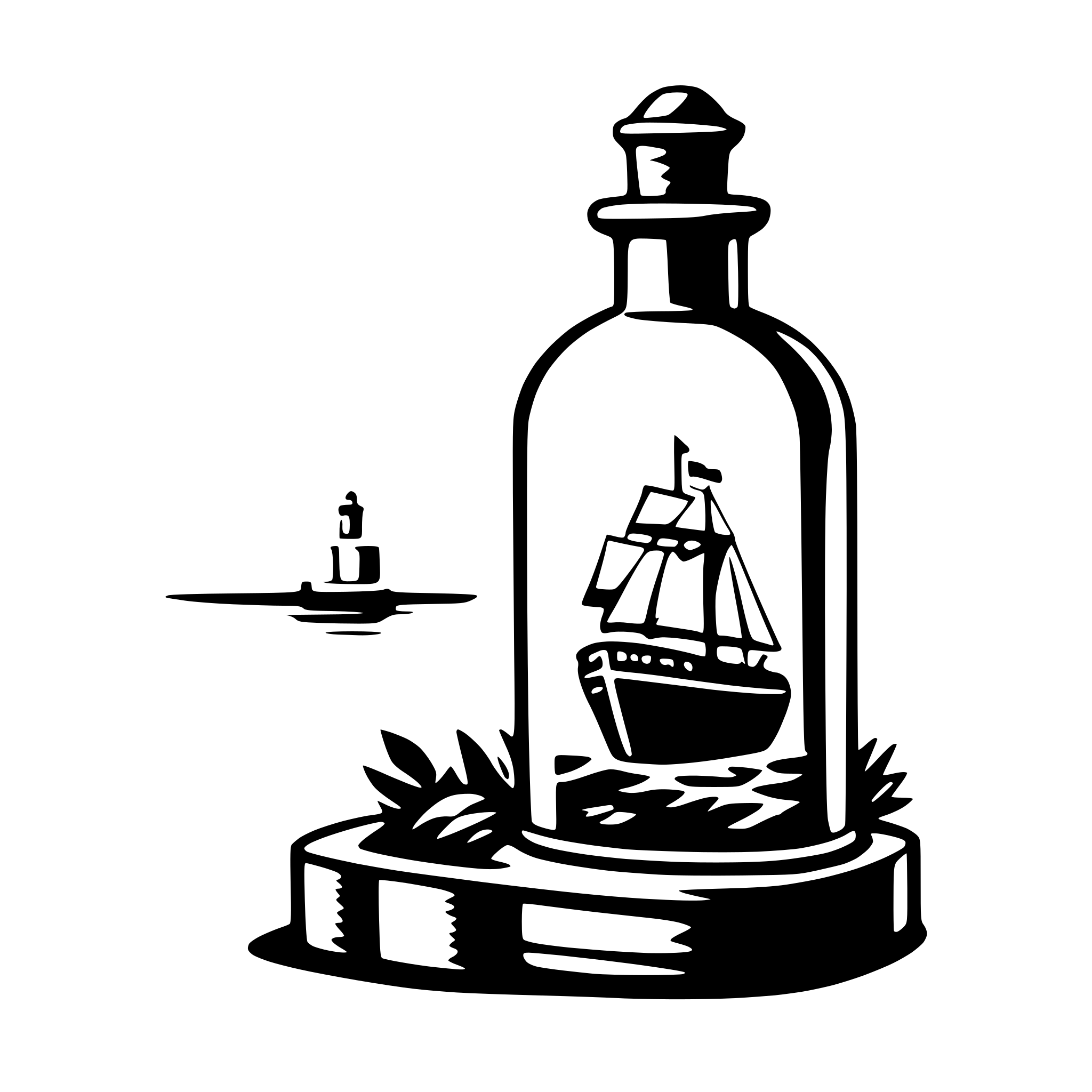 AI-generated SVG of 'ship in bottle'