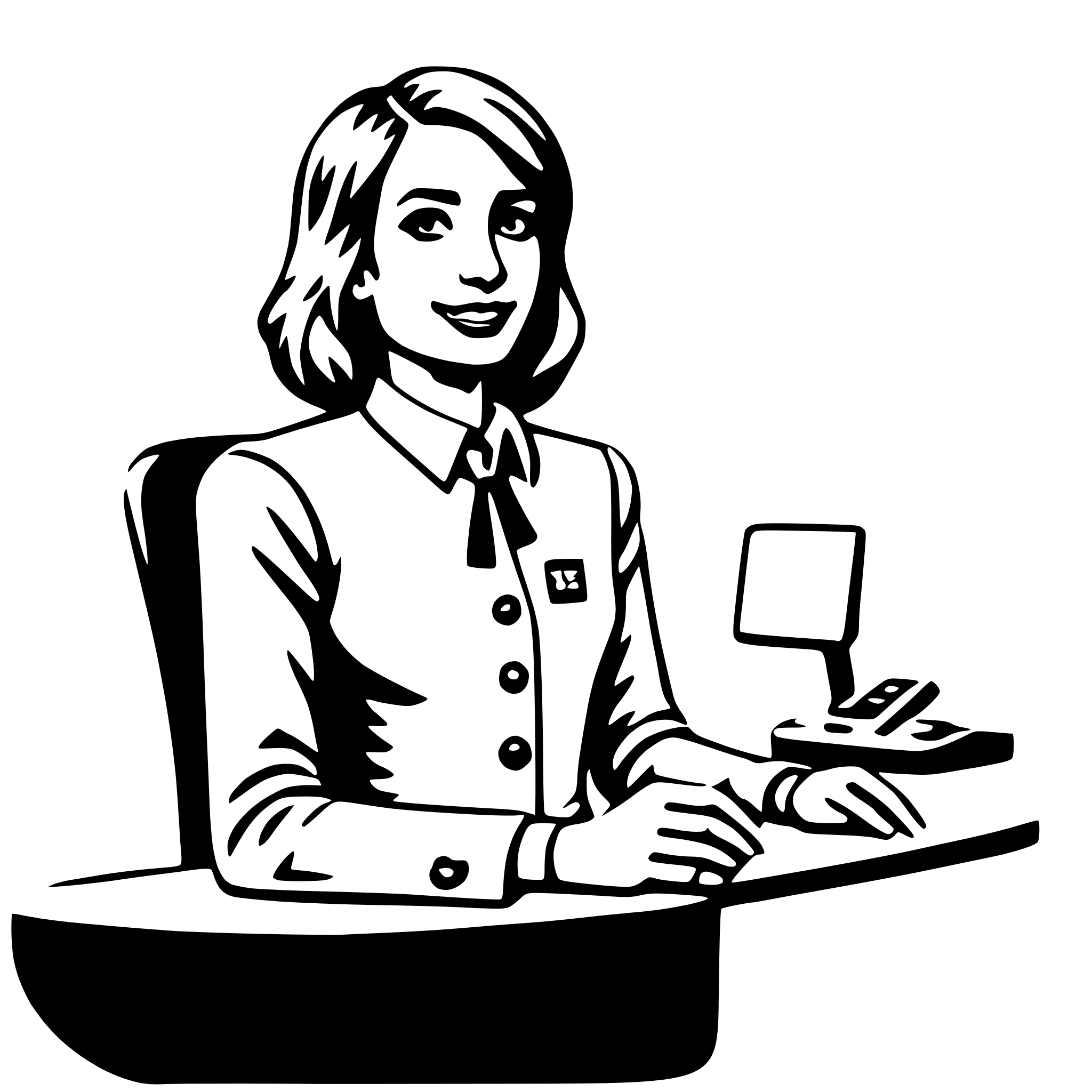 AI-generated SVG of a receptionist