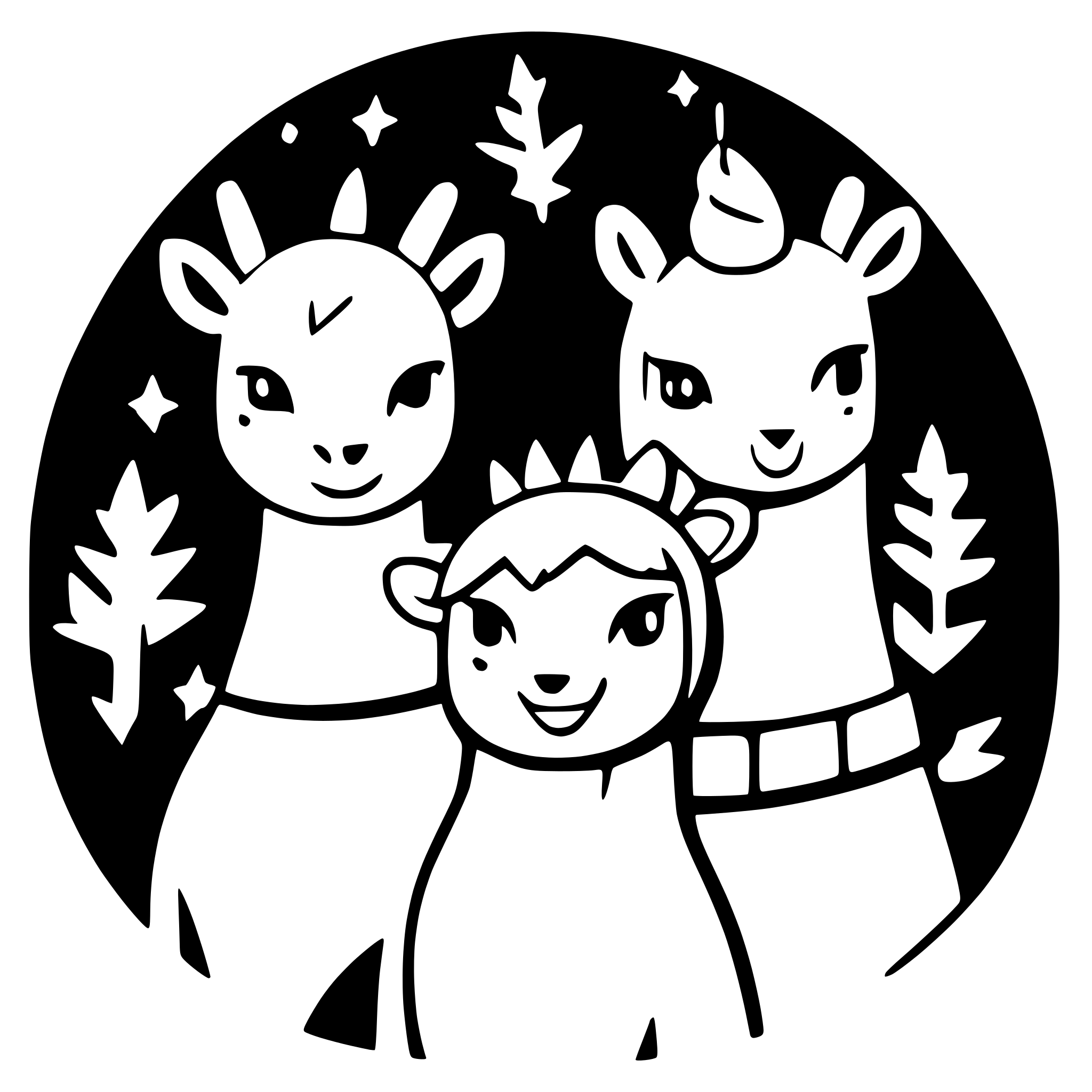 AI-generated SVG of a three christmas vibe lamas