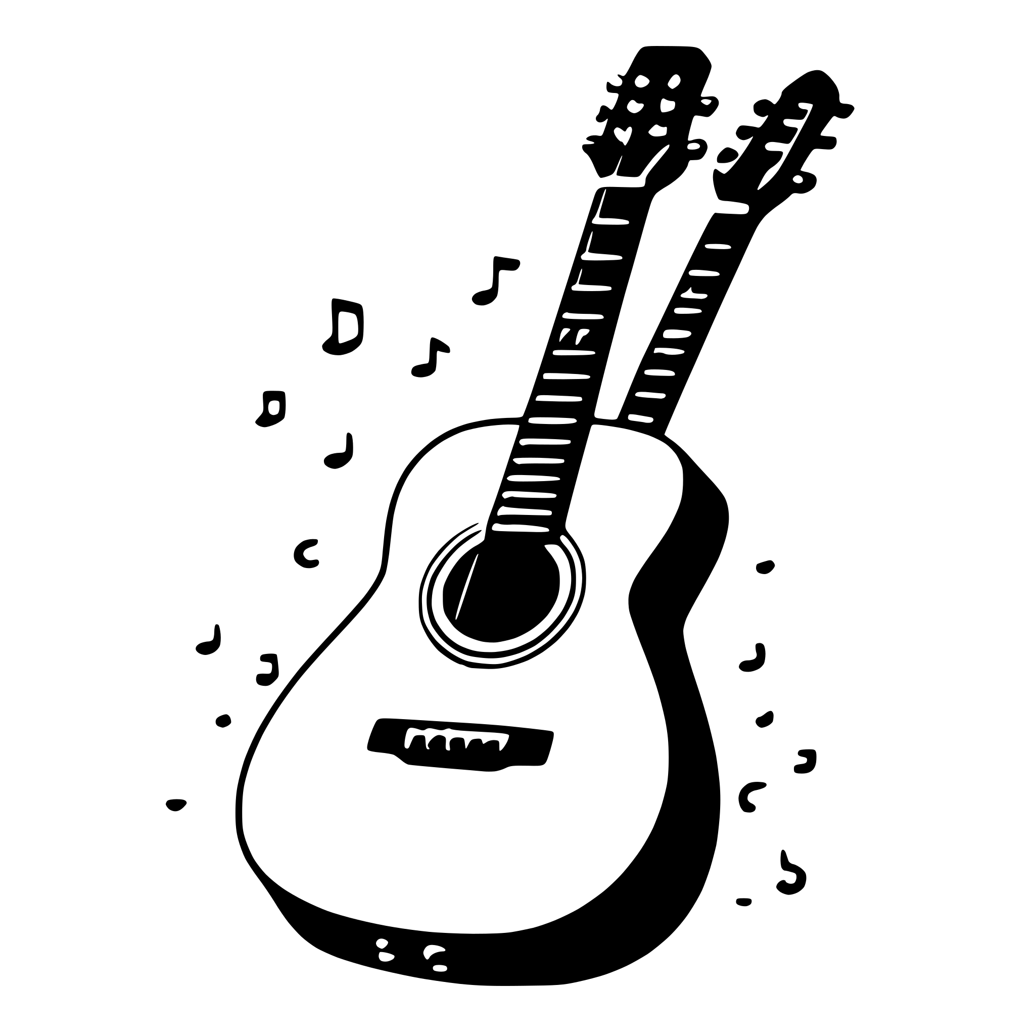 AI-generated SVG of a guitar and notes