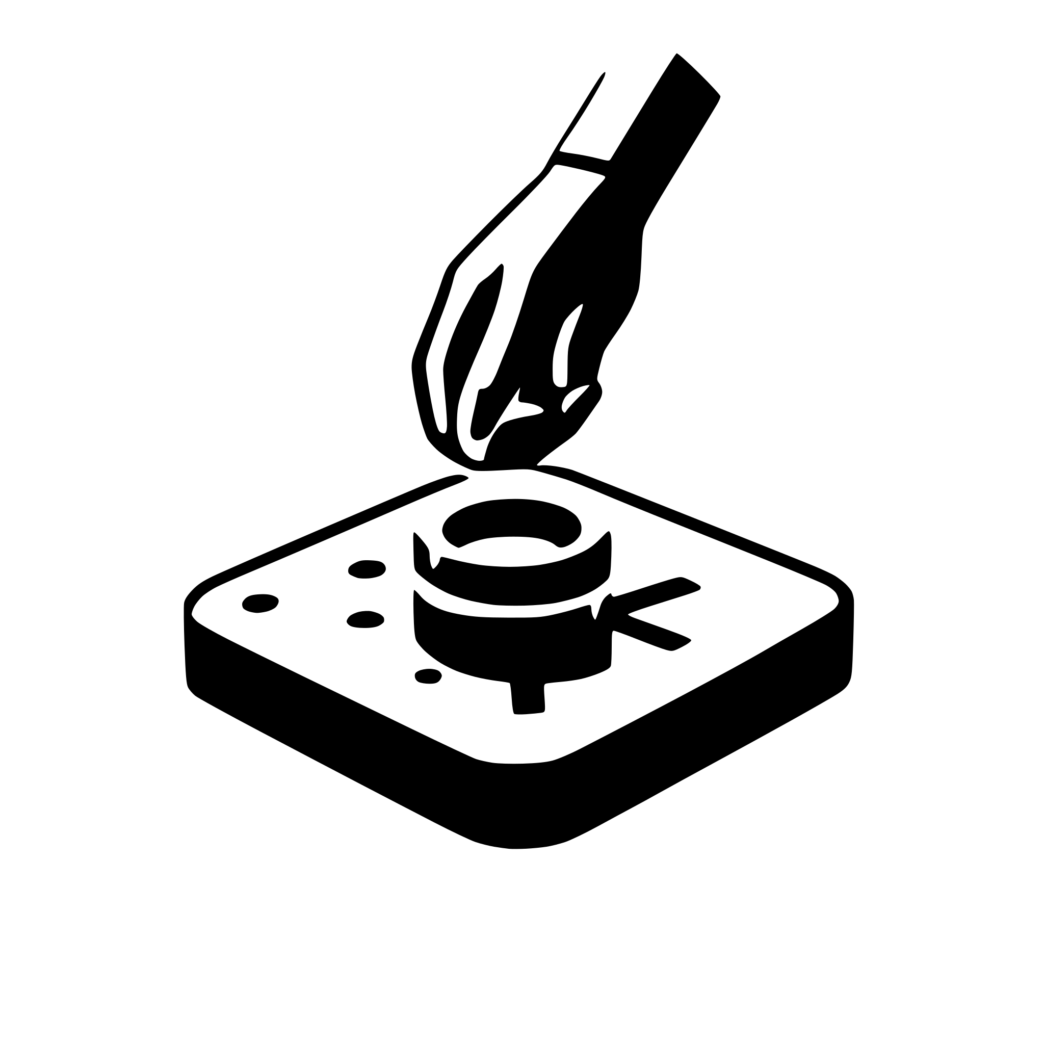 AI-generated SVG of a children's shape matching toy with a child's hand putting the square peg going in the round hole