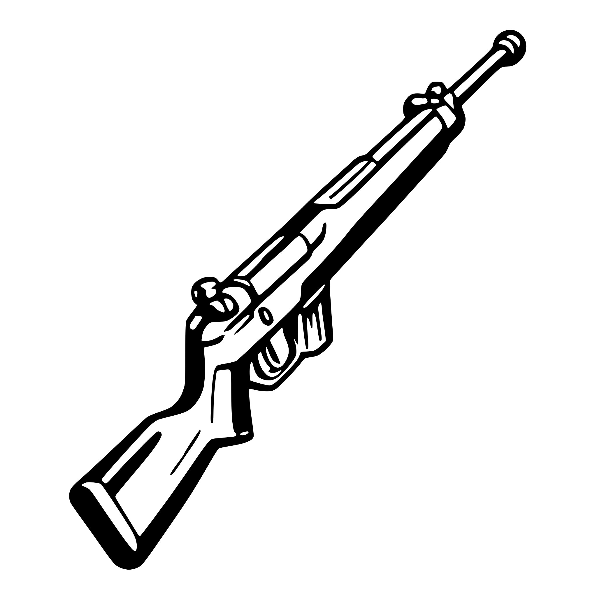 AI-generated SVG of a detailed side-view of "Rifle Type 38"