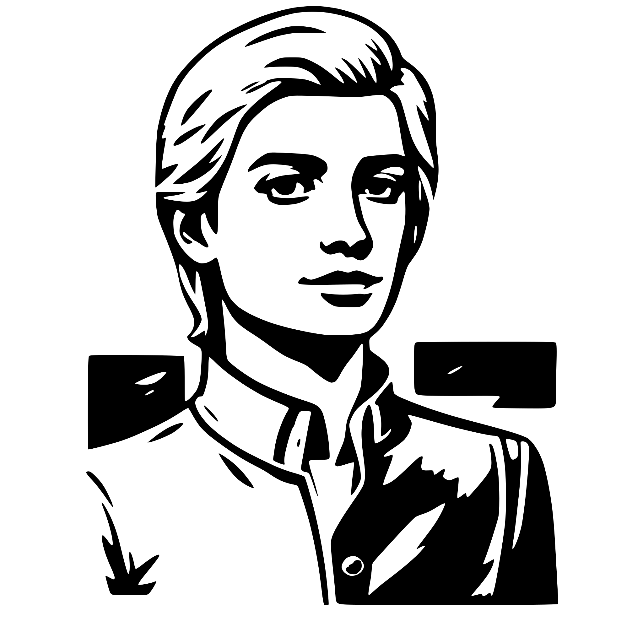 AI-generated SVG of a young blond man prorgammer