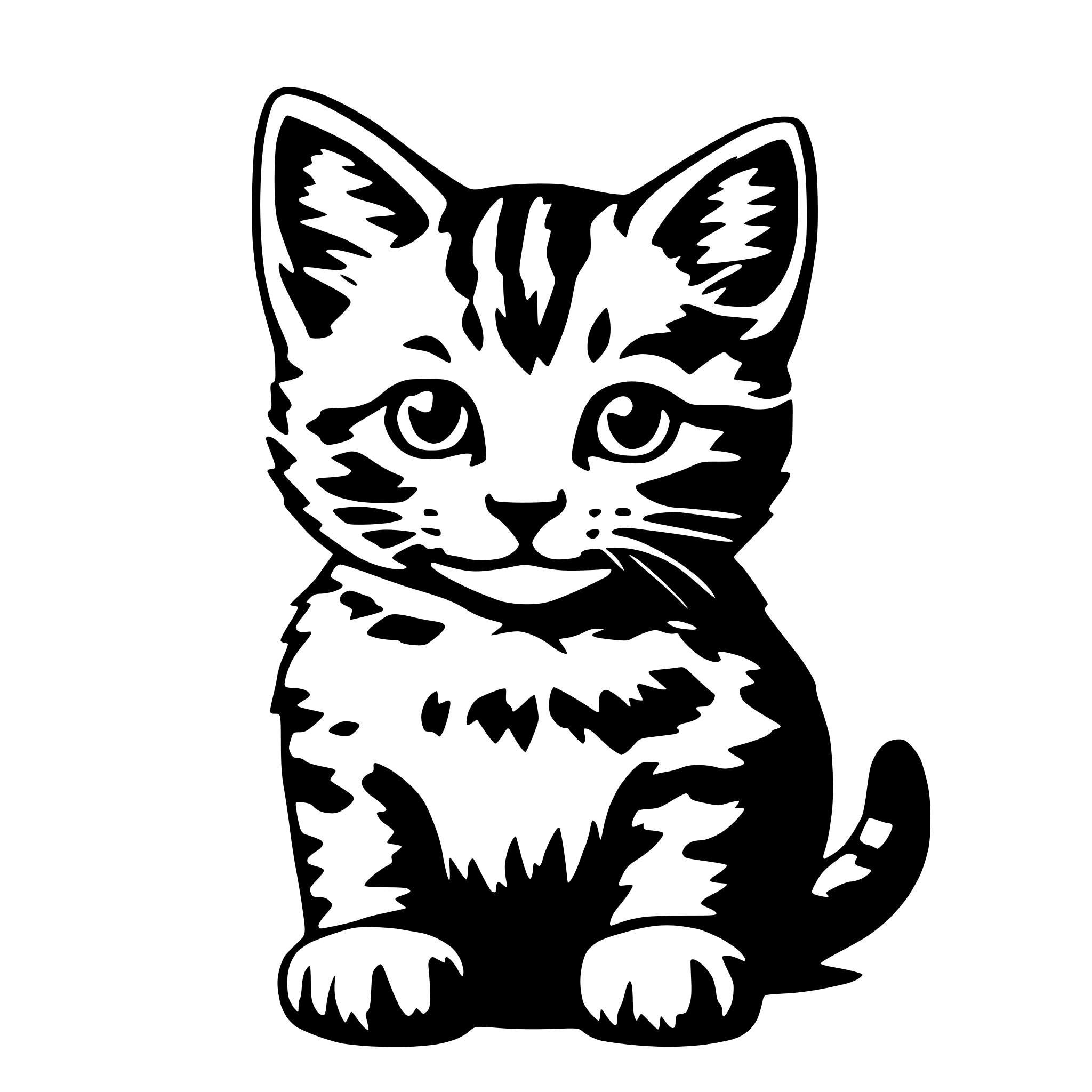 AI-generated SVG of 'cheerful kitten realistic'