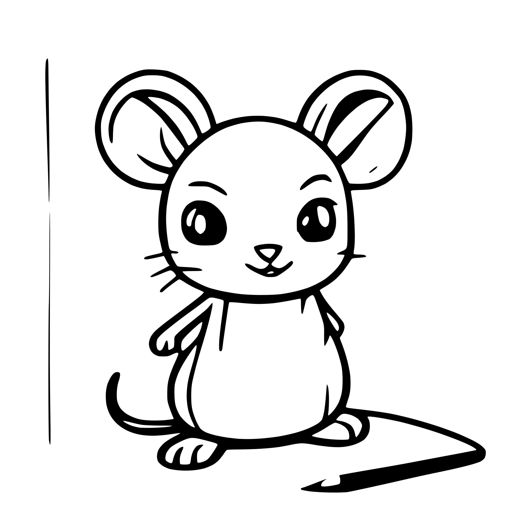 AI-generated SVG of 'mouse one line art'
