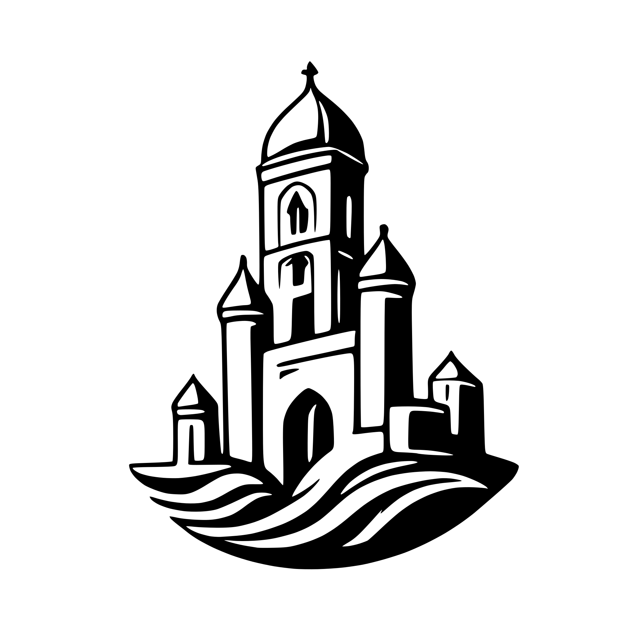 AI-generated SVG of a two tower fortress