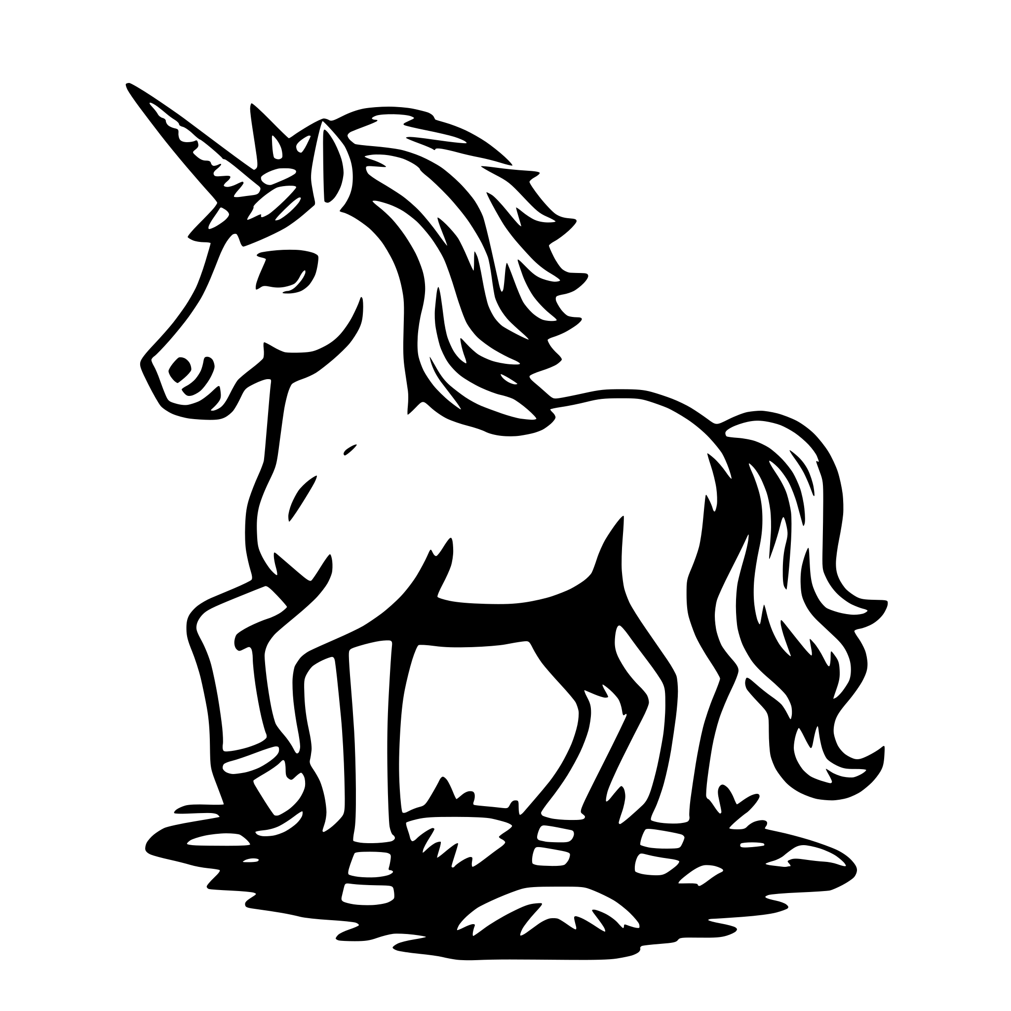 AI-generated SVG of a unicorn