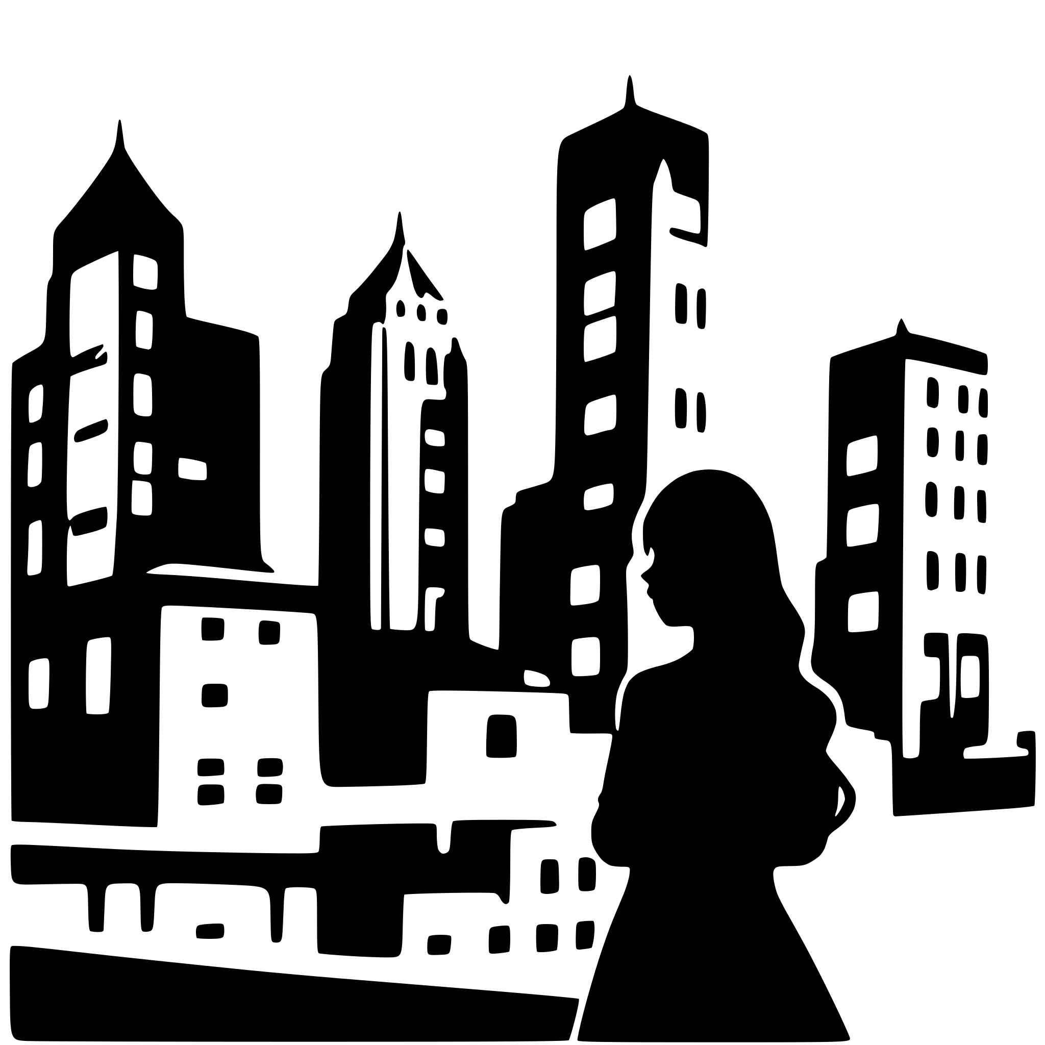 AI-generated SVG of 'City silhouette big building focused'