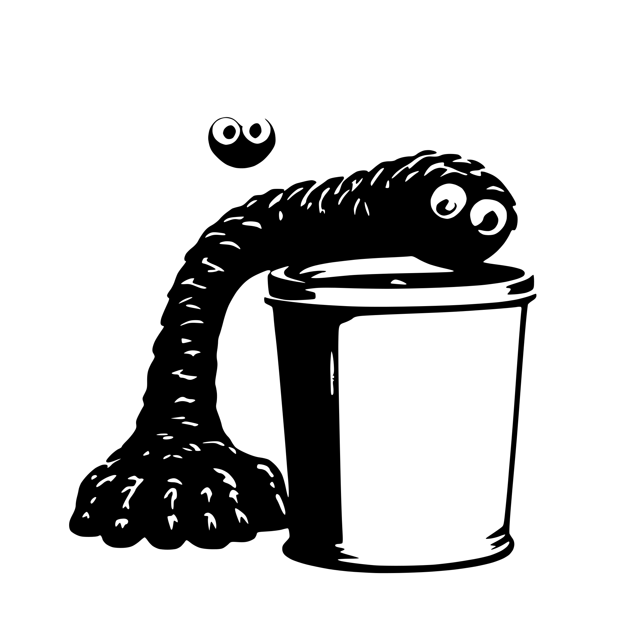 AI-generated SVG of a Cookie Monster from the garbage can