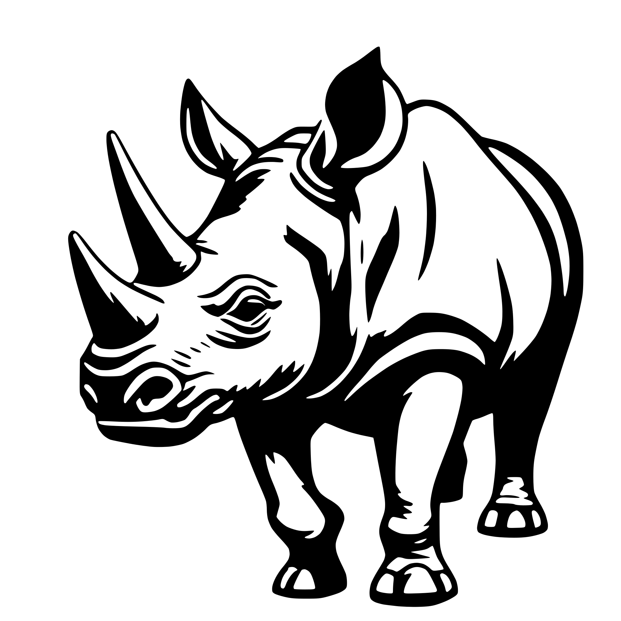 AI-generated SVG of a rhino
