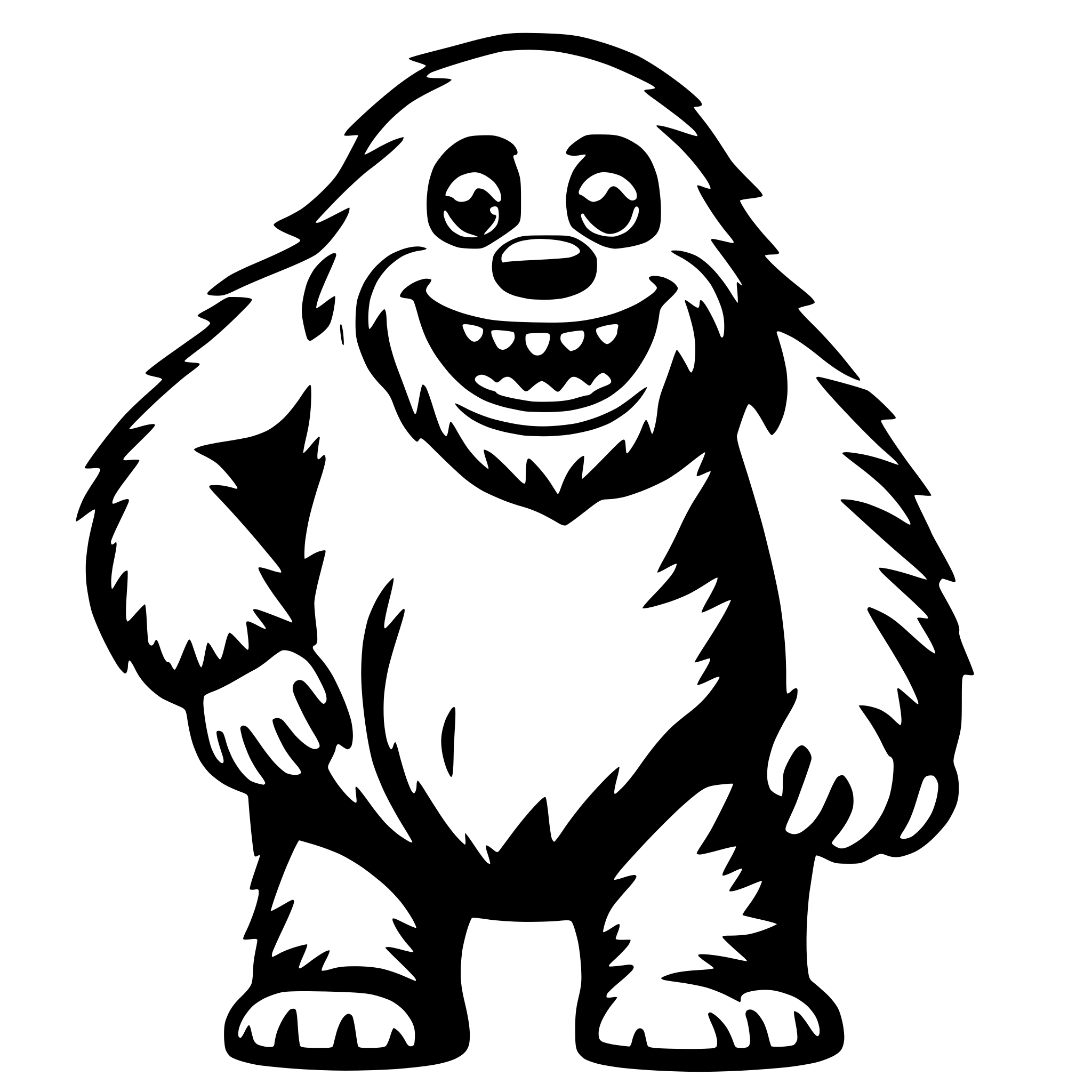 AI-generated SVG of 'skifree yeti smiling'