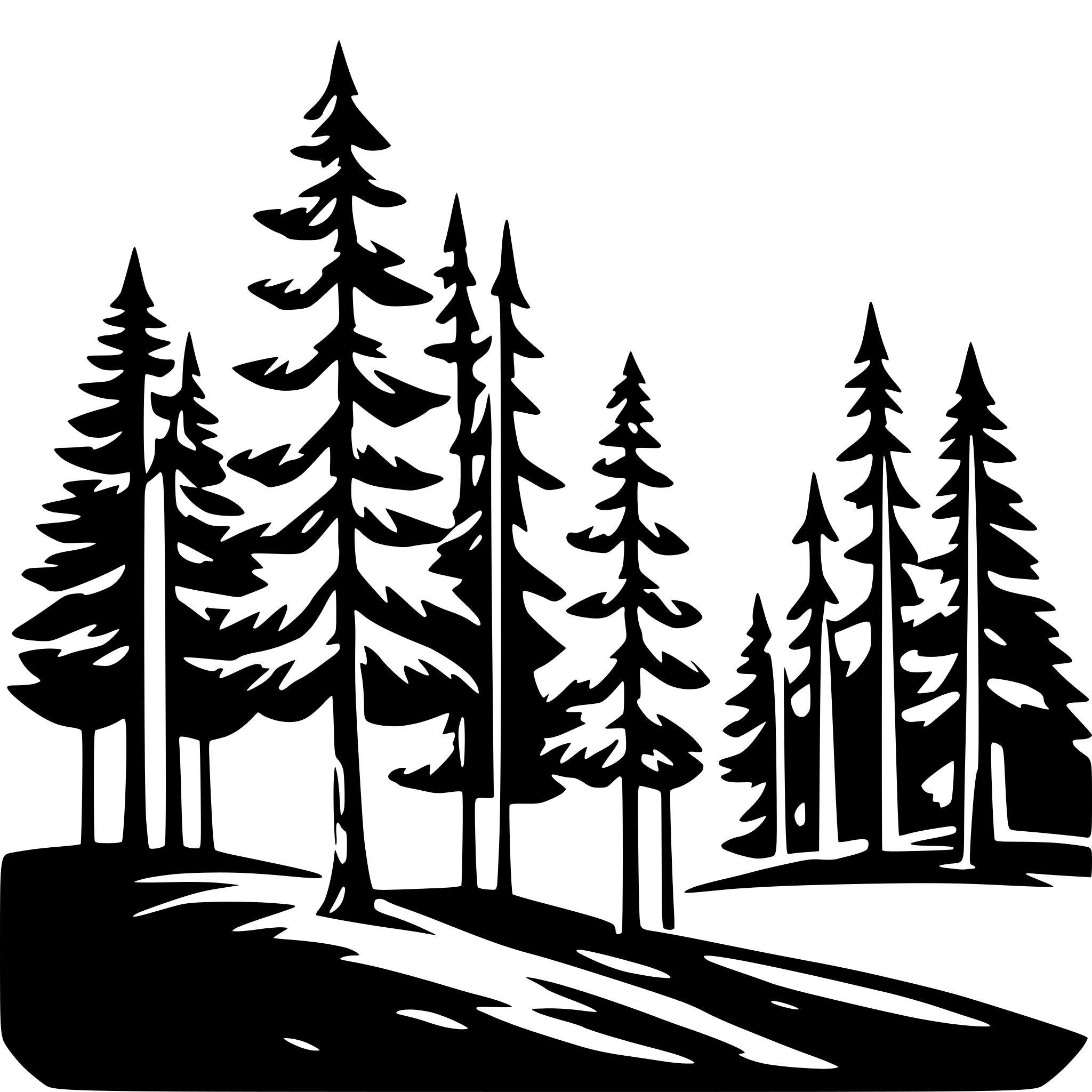 AI-generated SVG of a Pine trees of varying heights