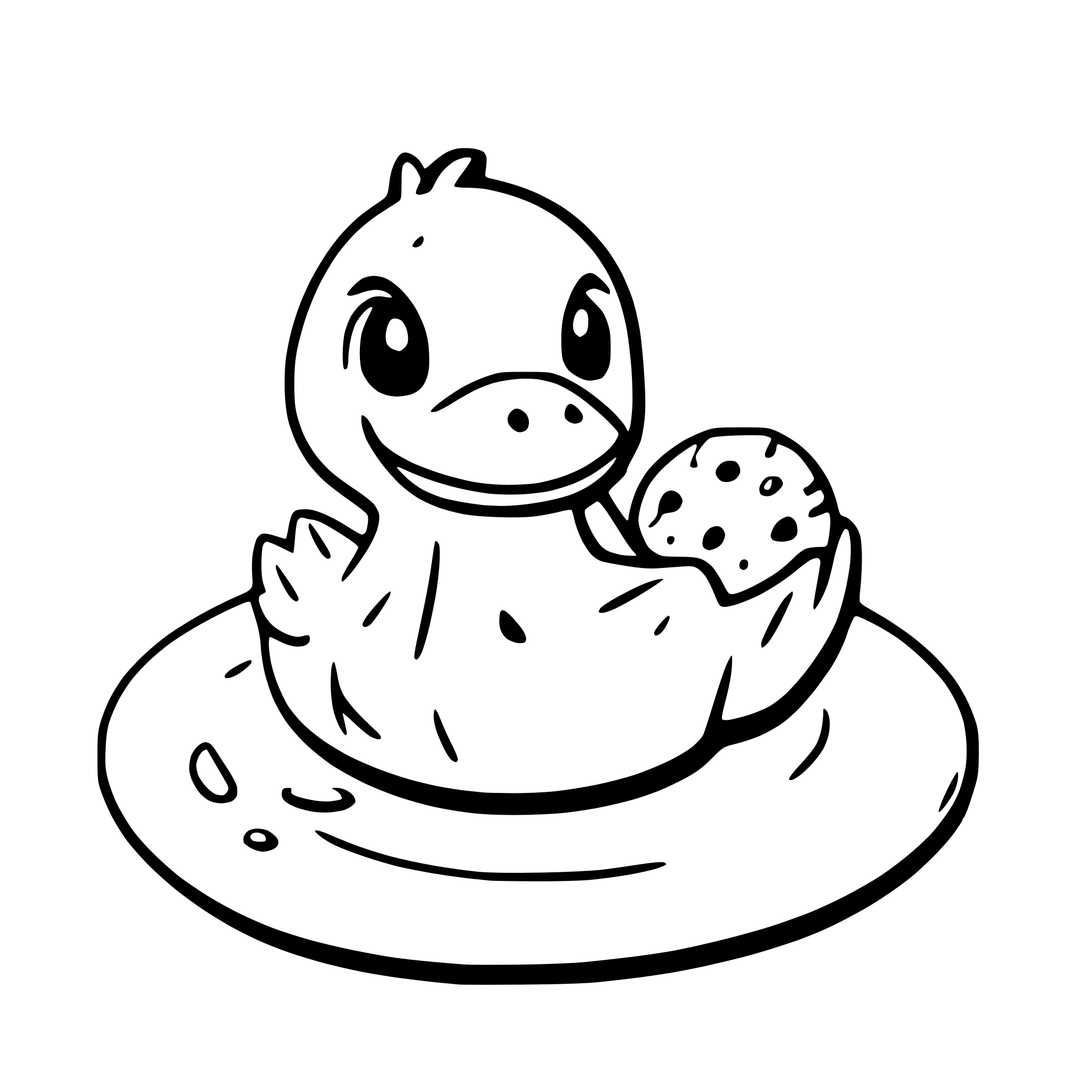 AI-generated SVG of 'rubber ducky eating a cookie'