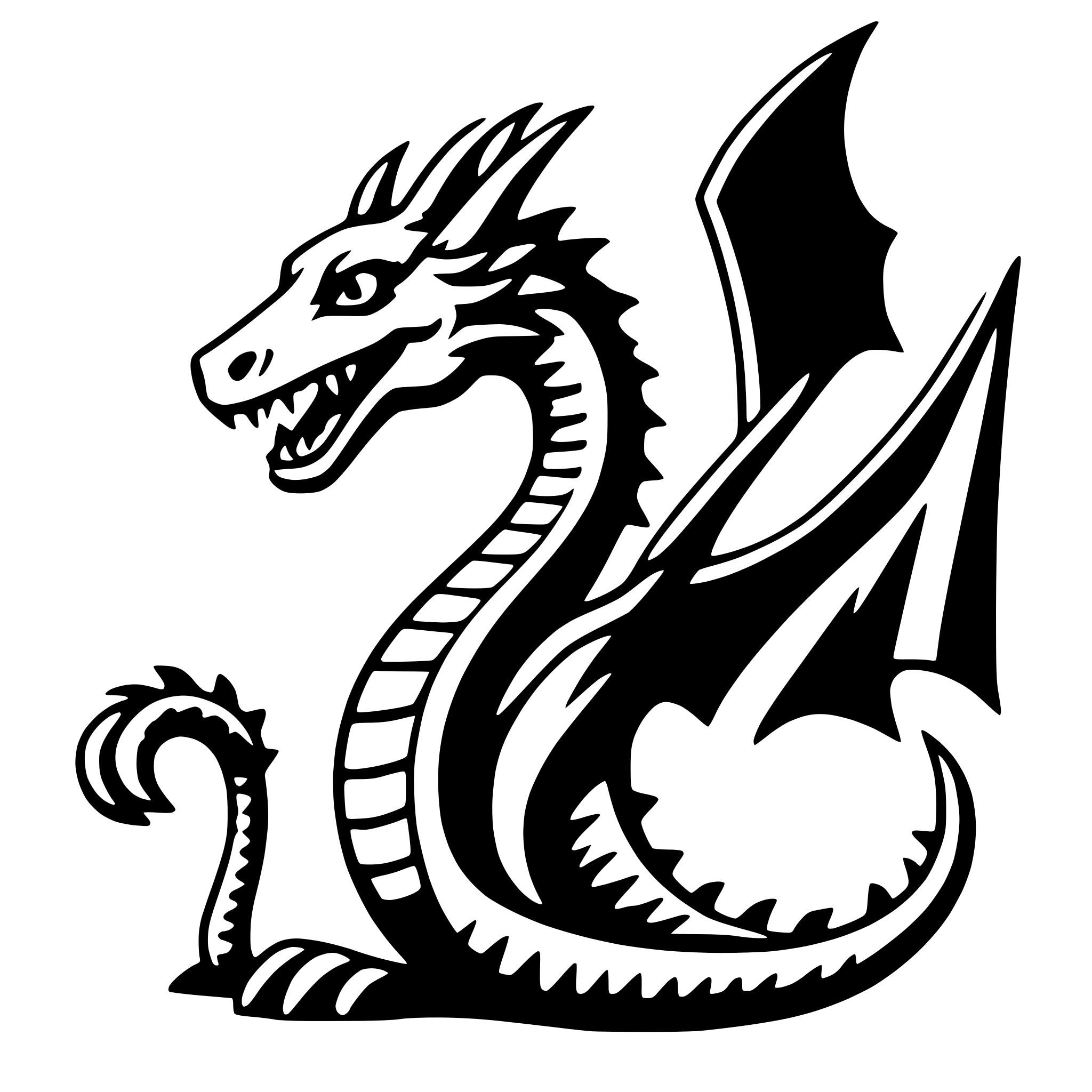 AI-generated SVG of a dragon