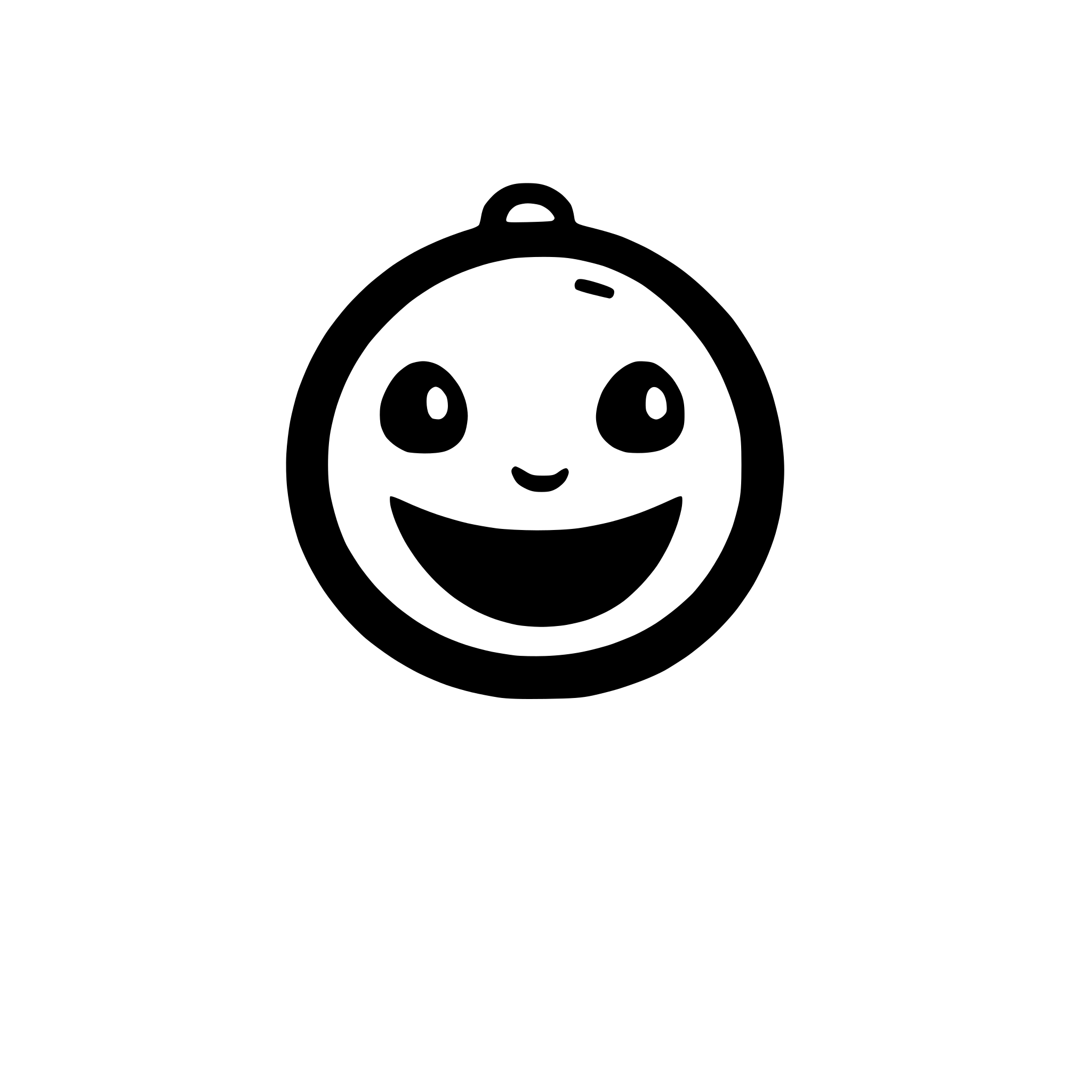 AI-generated SVG of a smiled atoms artist