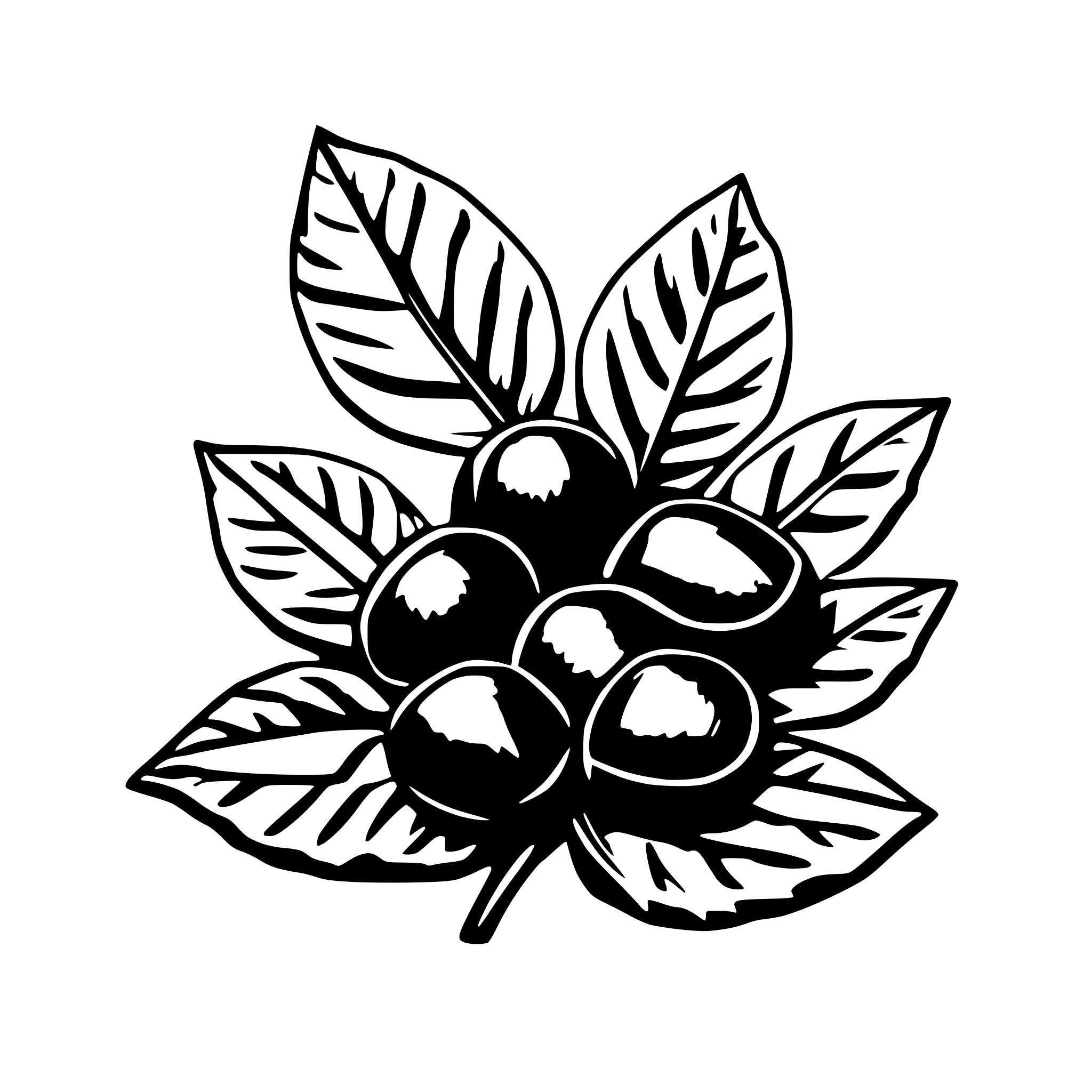 AI-generated SVG of 'chestnut with leave'