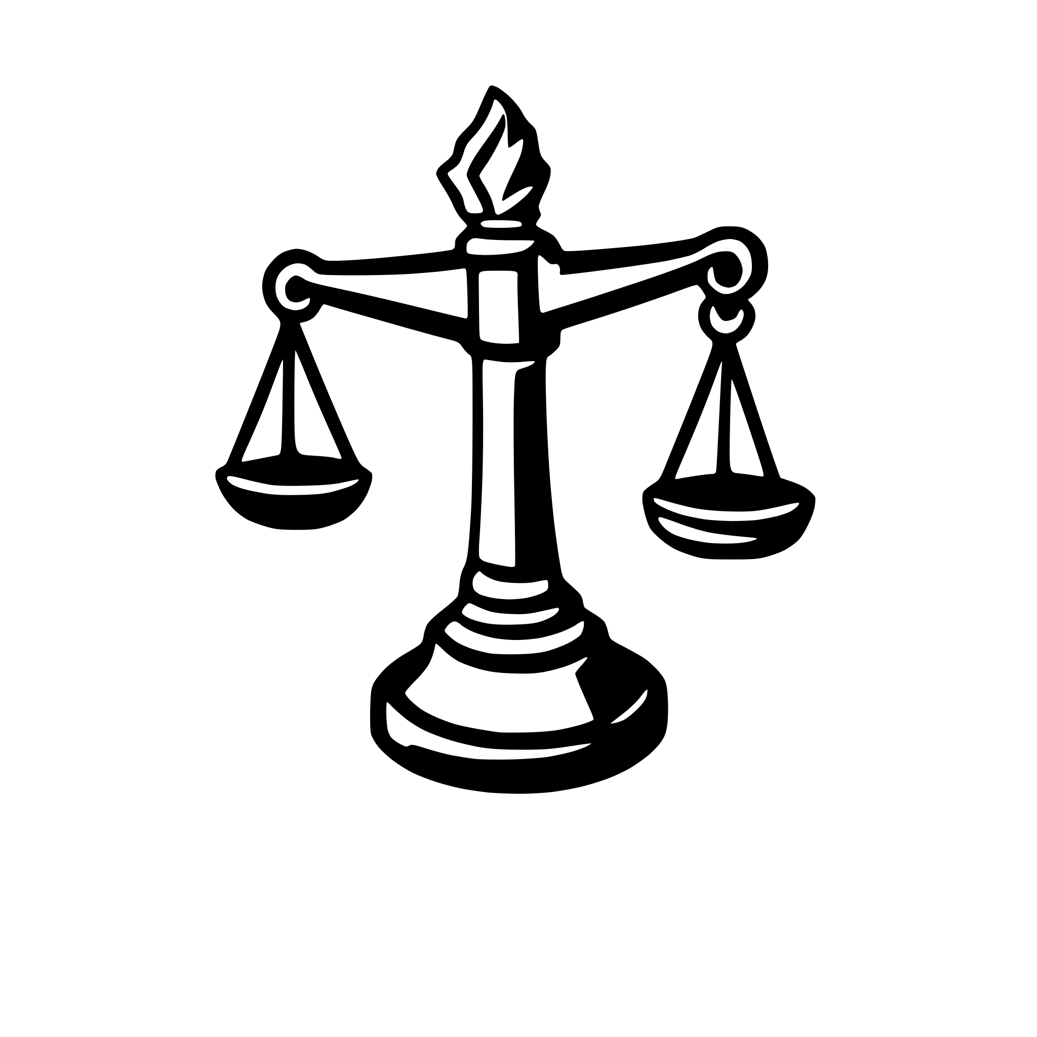 AI-generated SVG of a Crossed out scales of justice with slash in the middle