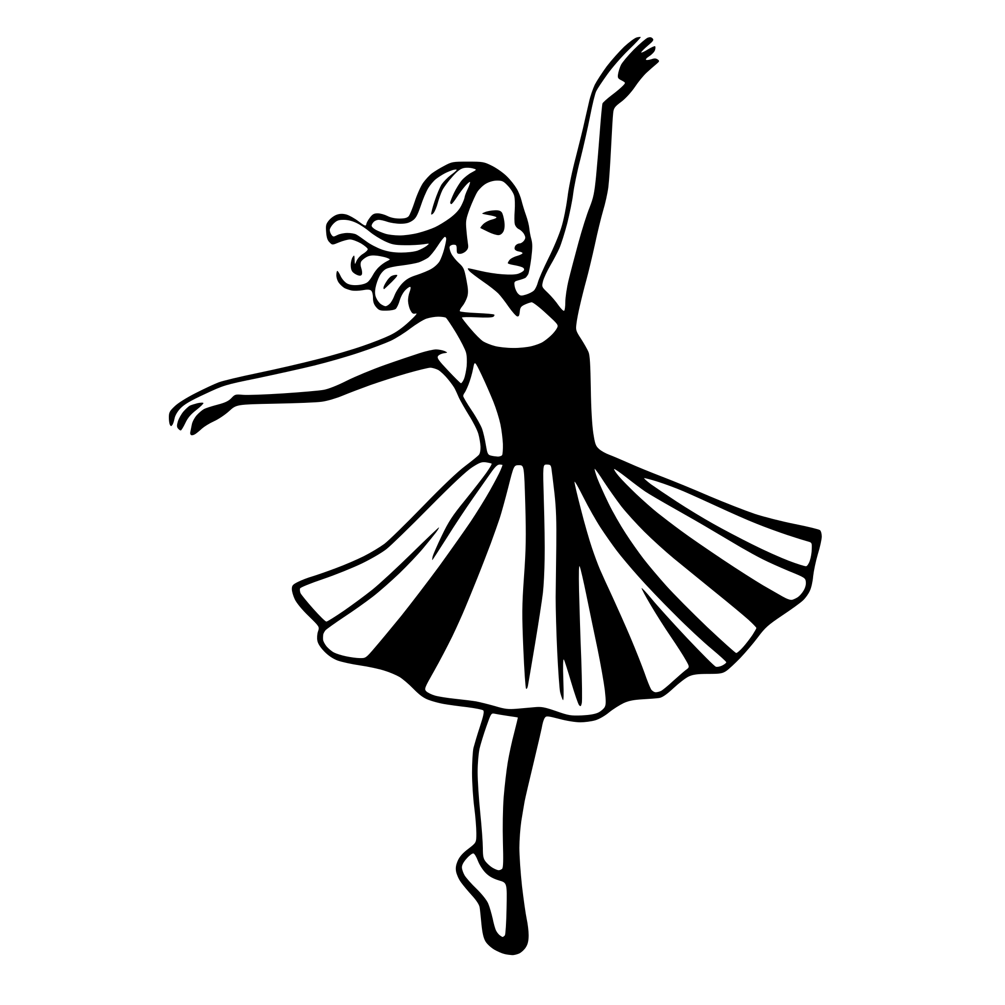 AI-generated SVG of 'dancer twirling gracefully'