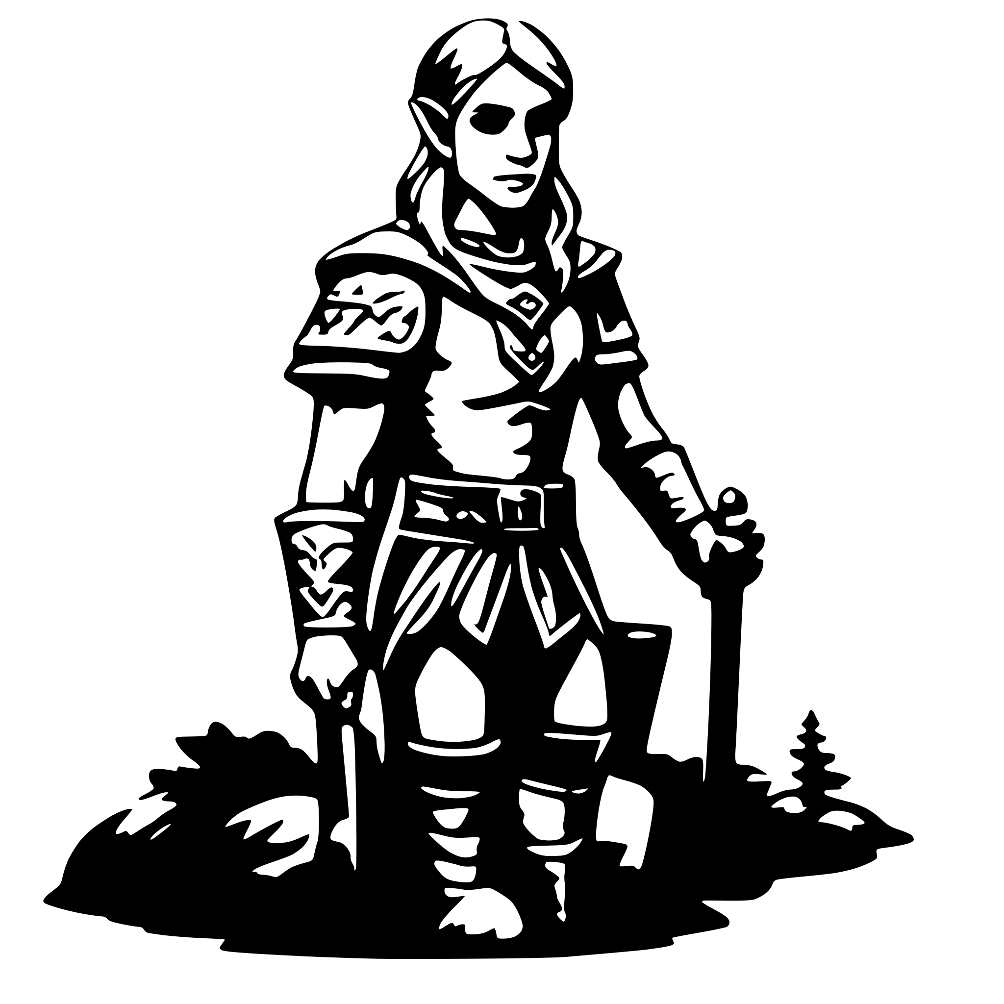 AI-generated SVG of 'elf warrior'
