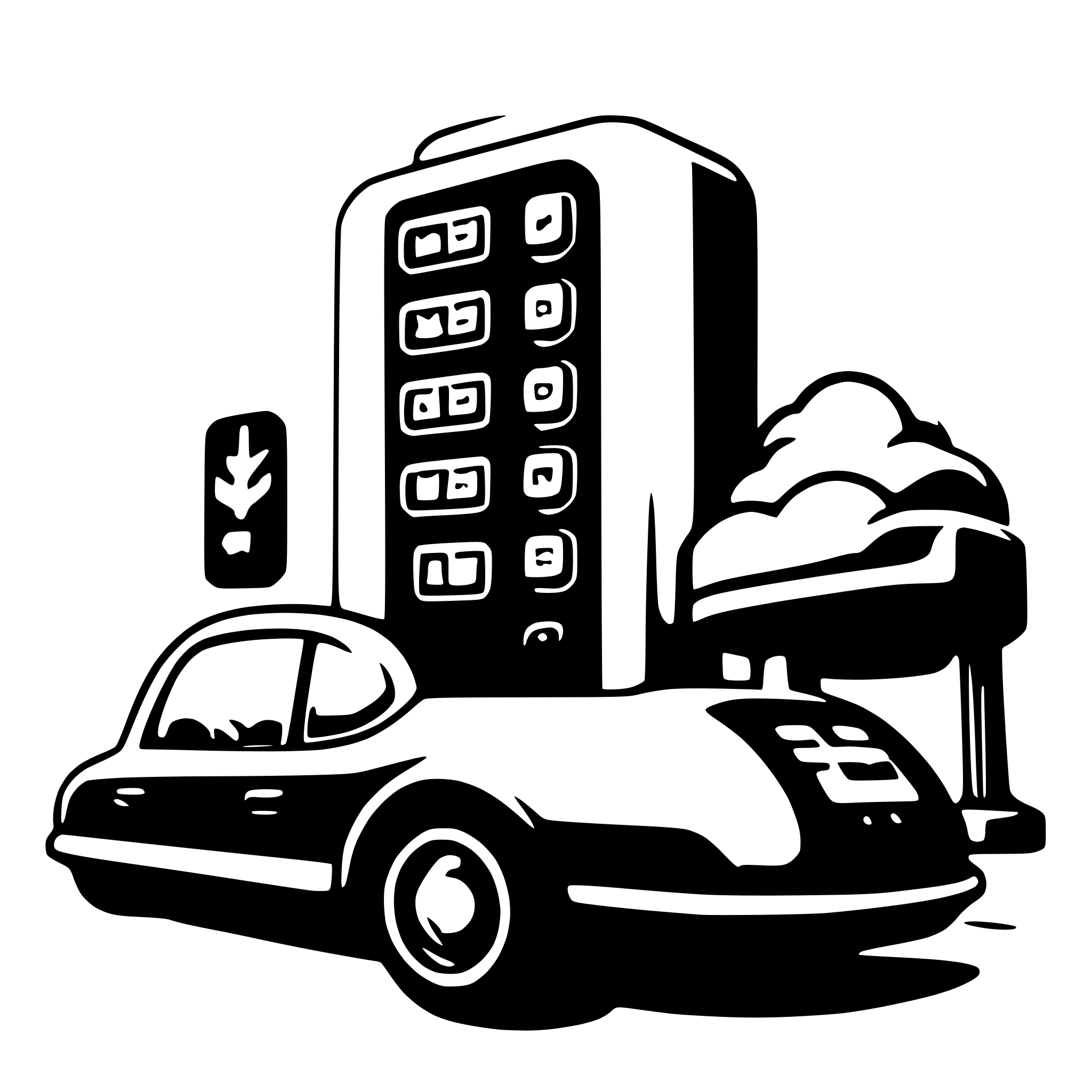 AI-generated SVG of 'Cloud parking controller'