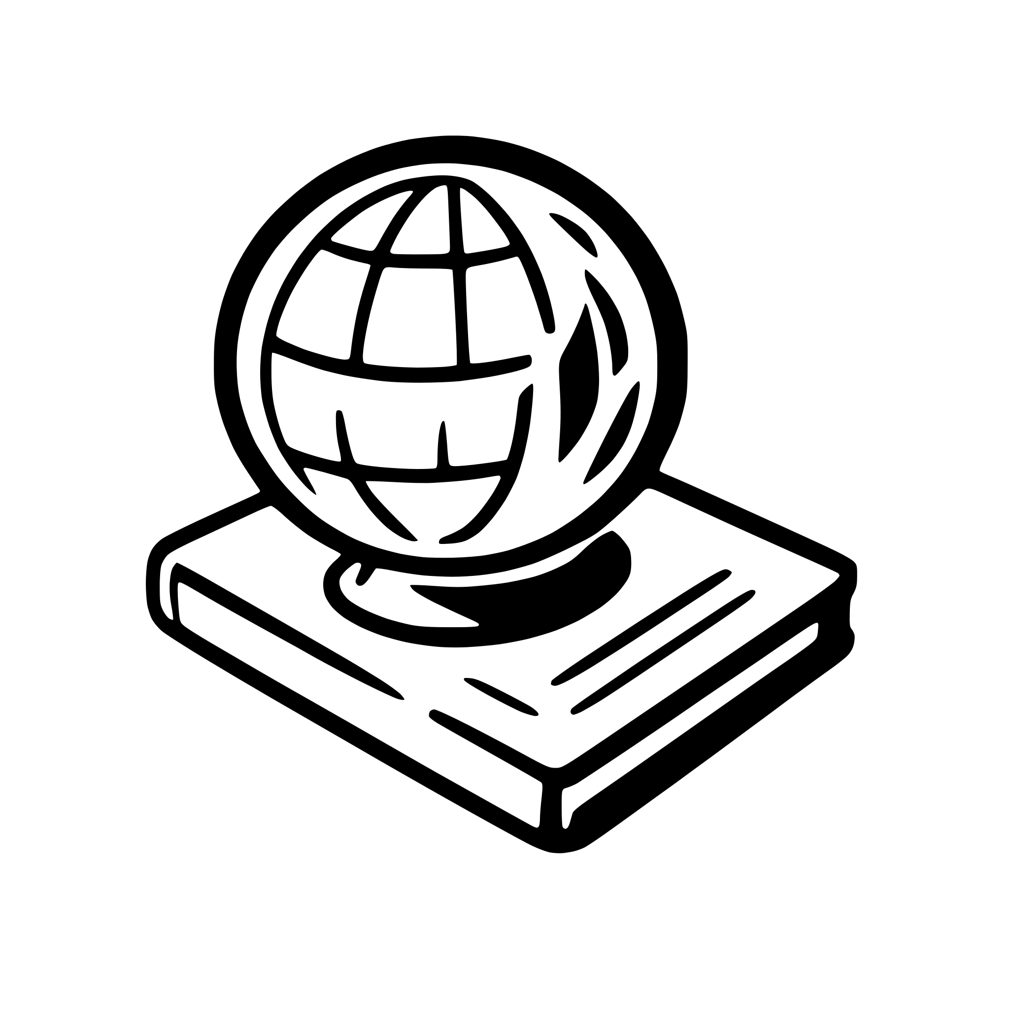 AI-generated SVG of 'globe with book'