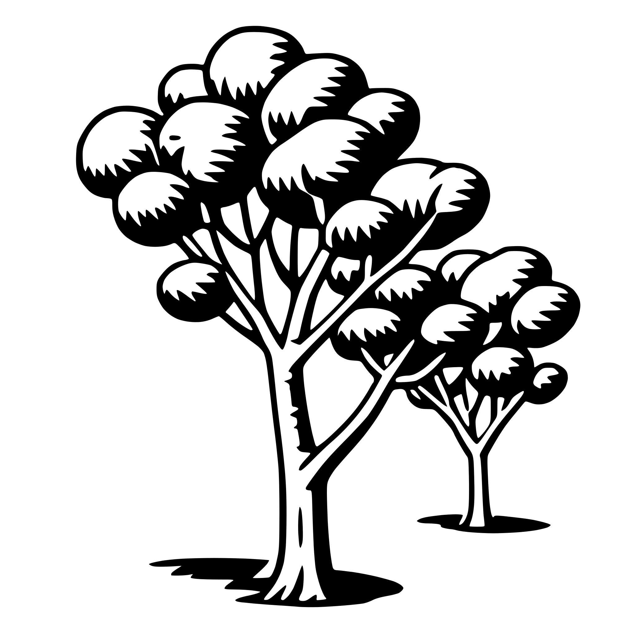 AI-generated SVG of a eucalyptus tree