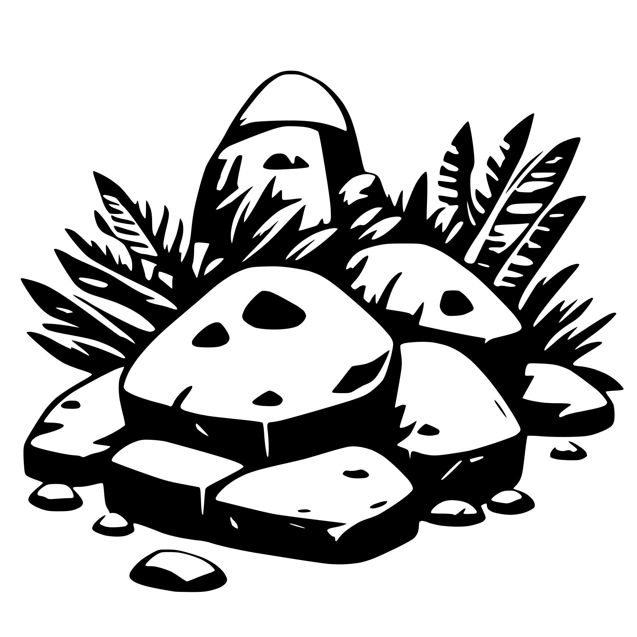 AI-generated SVG of a jungle stones