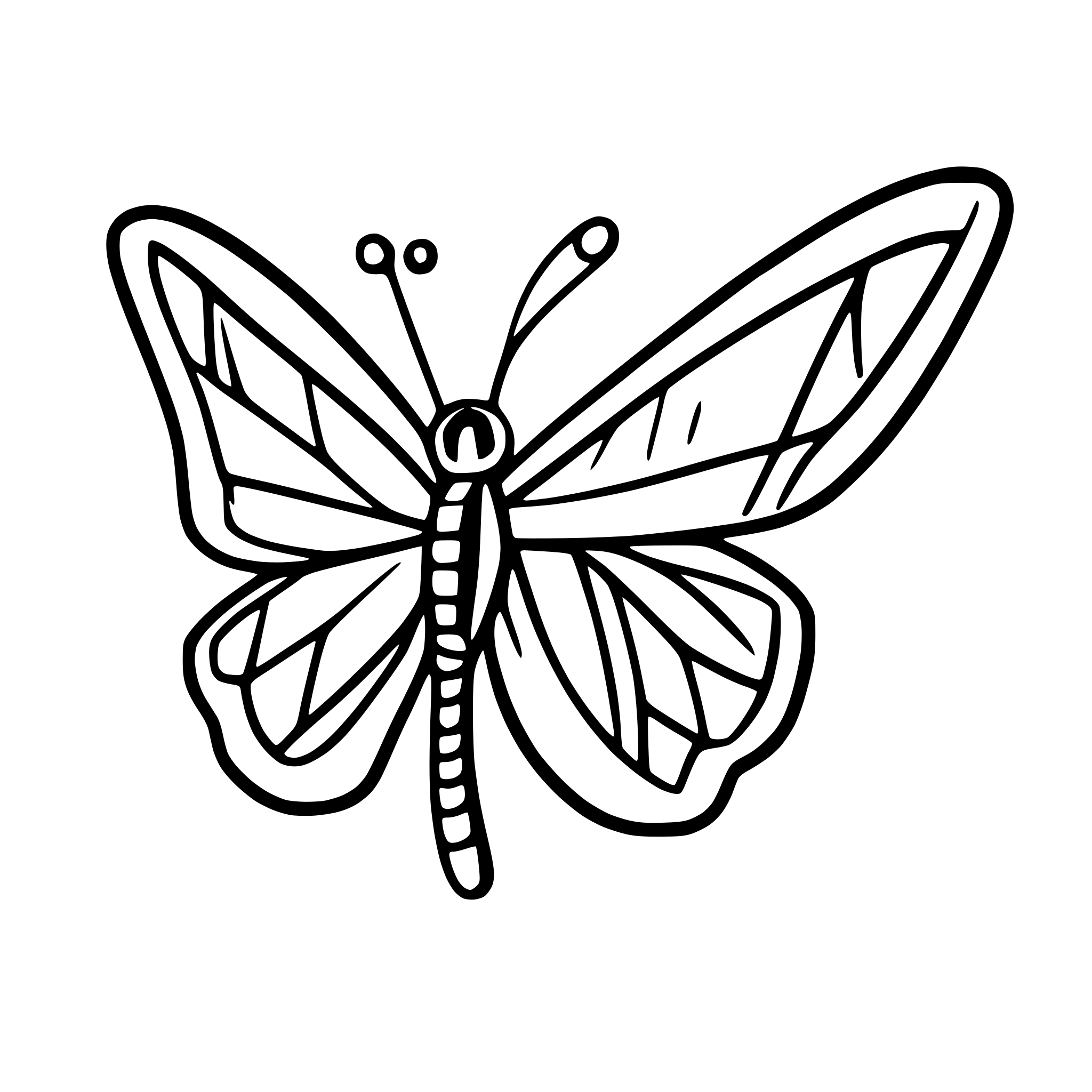 AI-generated SVG of a butterfly with open wings small body, some design on wings AI-generated SVG of a butterfly with open wings small body, some design on wings