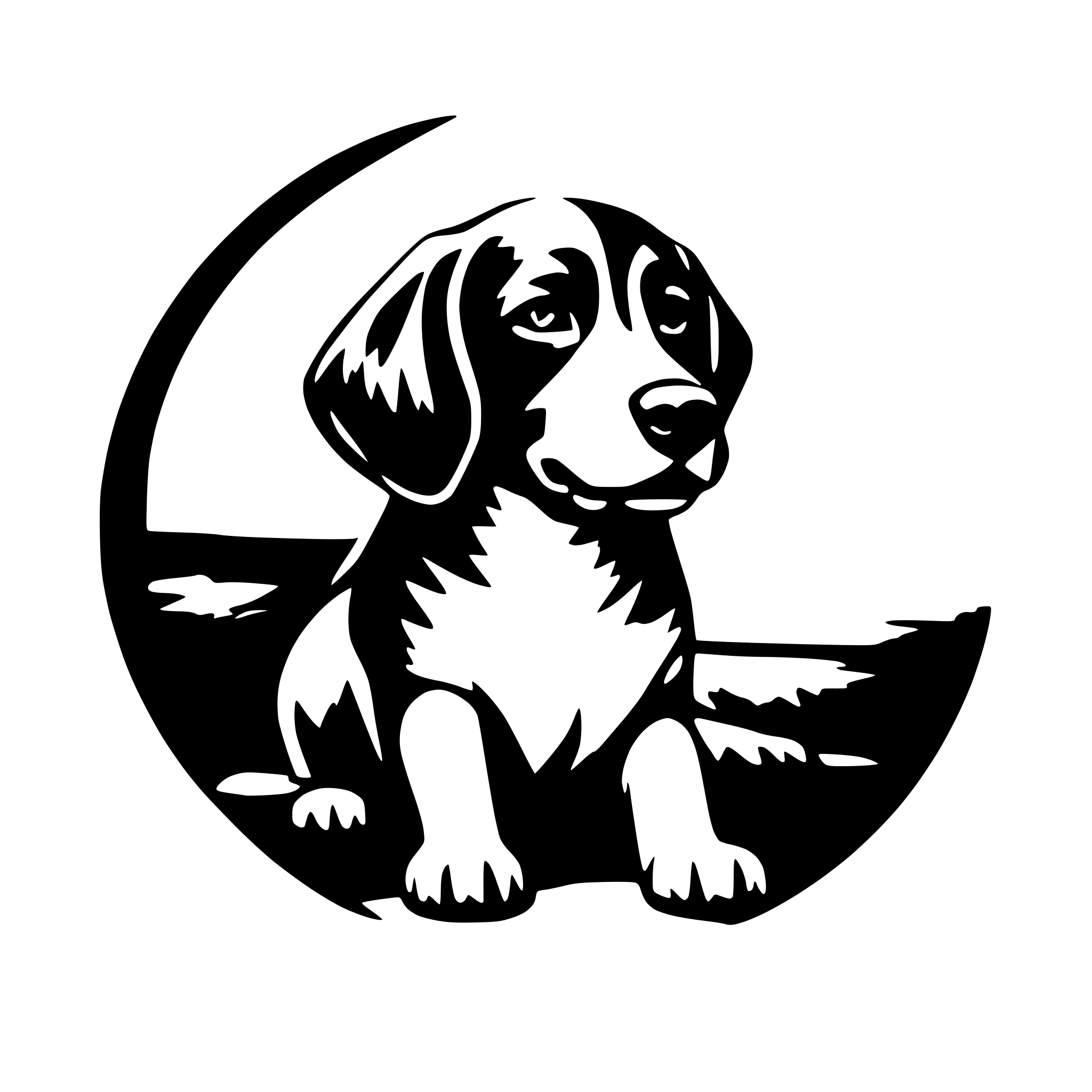 AI-generated SVG of a Dog inside a circle.