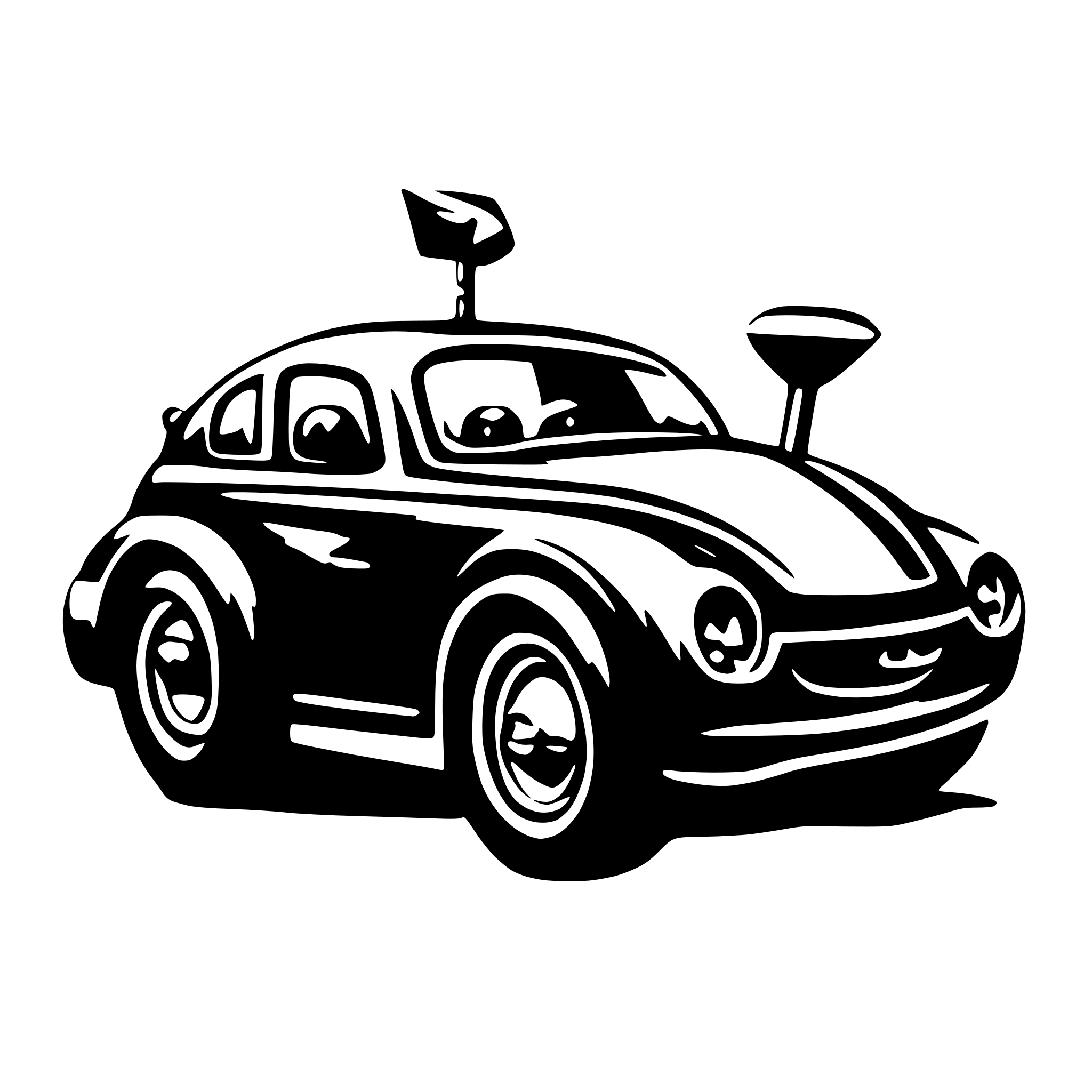 AI-generated SVG of a create funny car