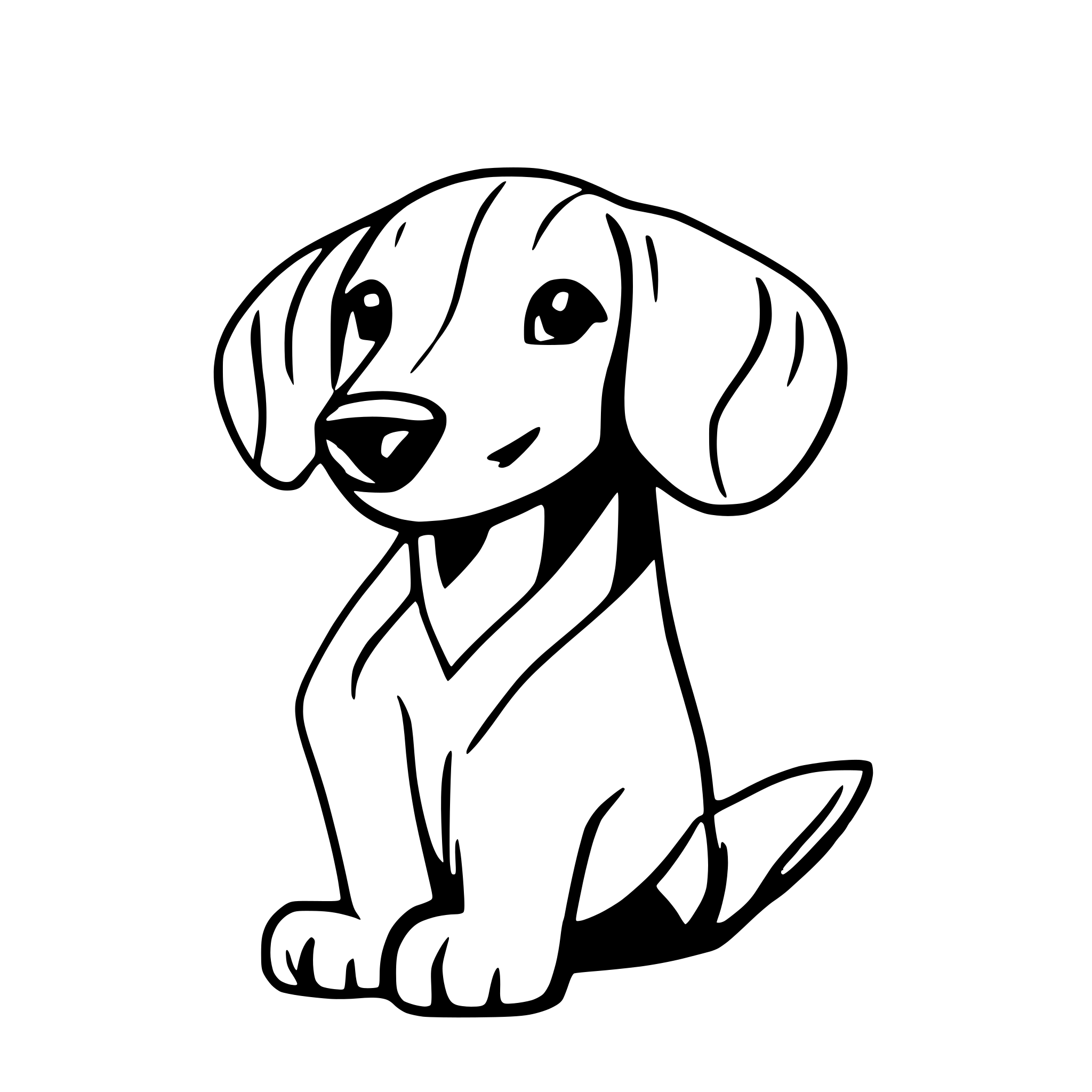 AI-generated SVG of a Single continuous line drawing cute dachshund
