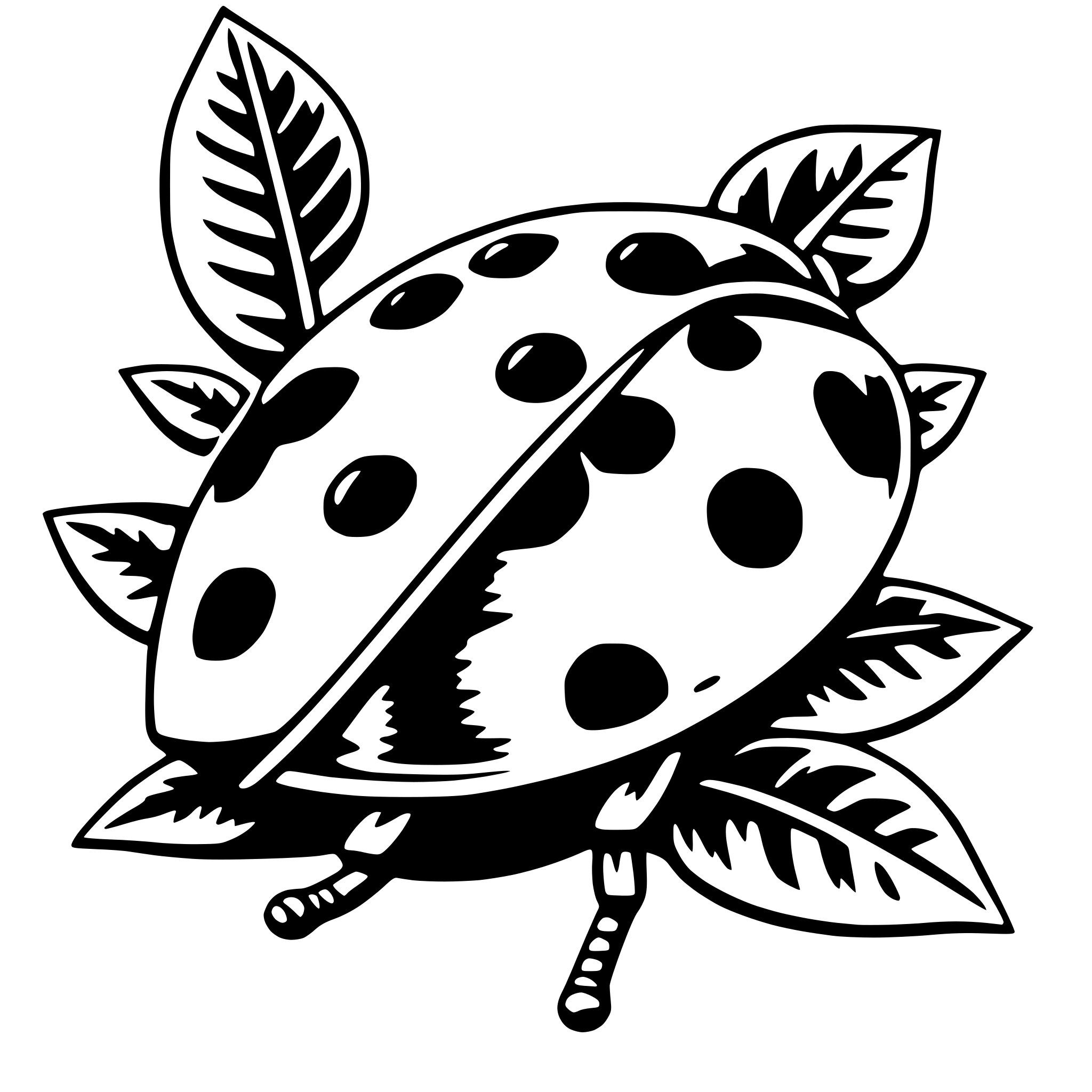AI-generated SVG of 'ladybug on leaf'